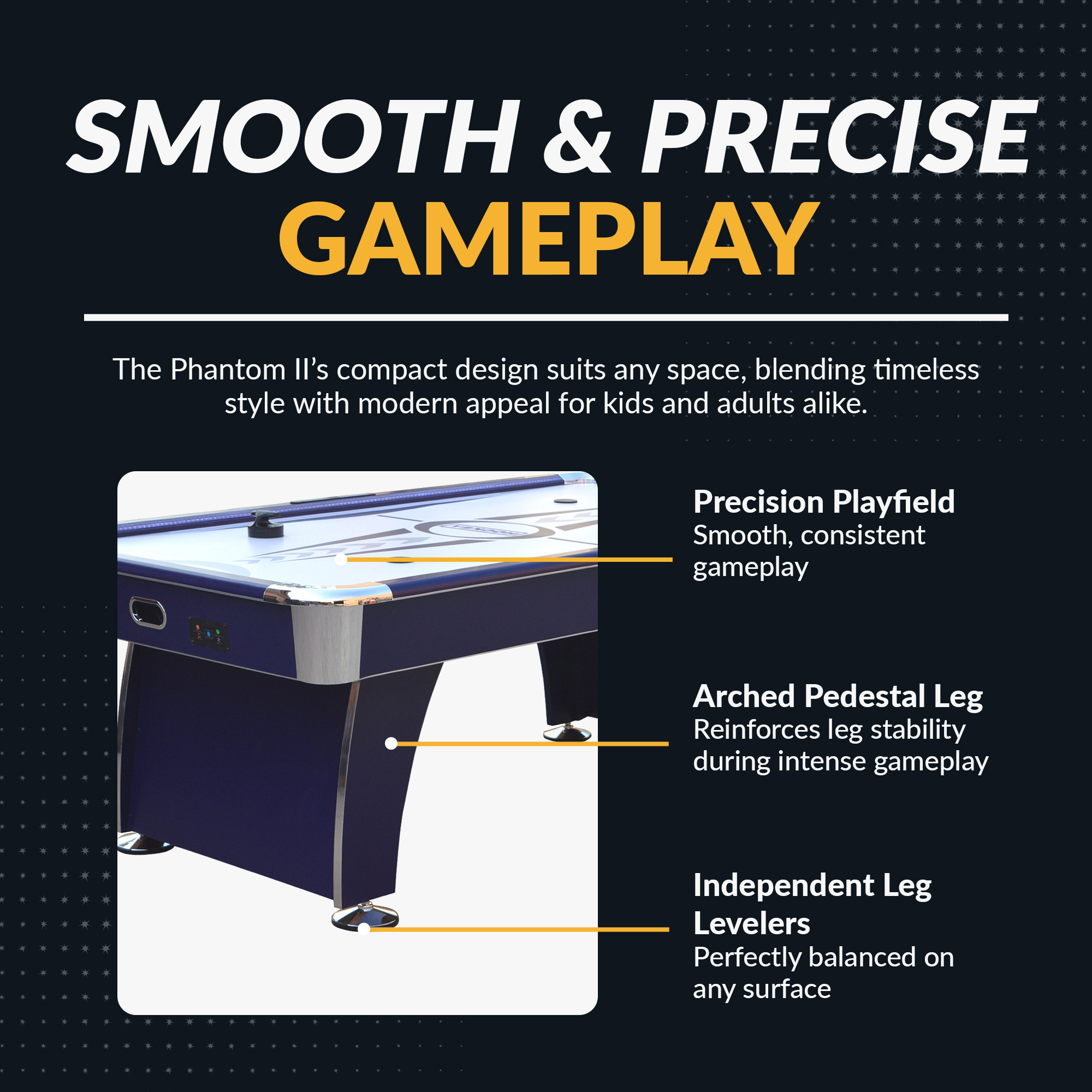 Phantom II 90-in Air Hockey Table with LED Scoring and Lights | BG50389 image 4