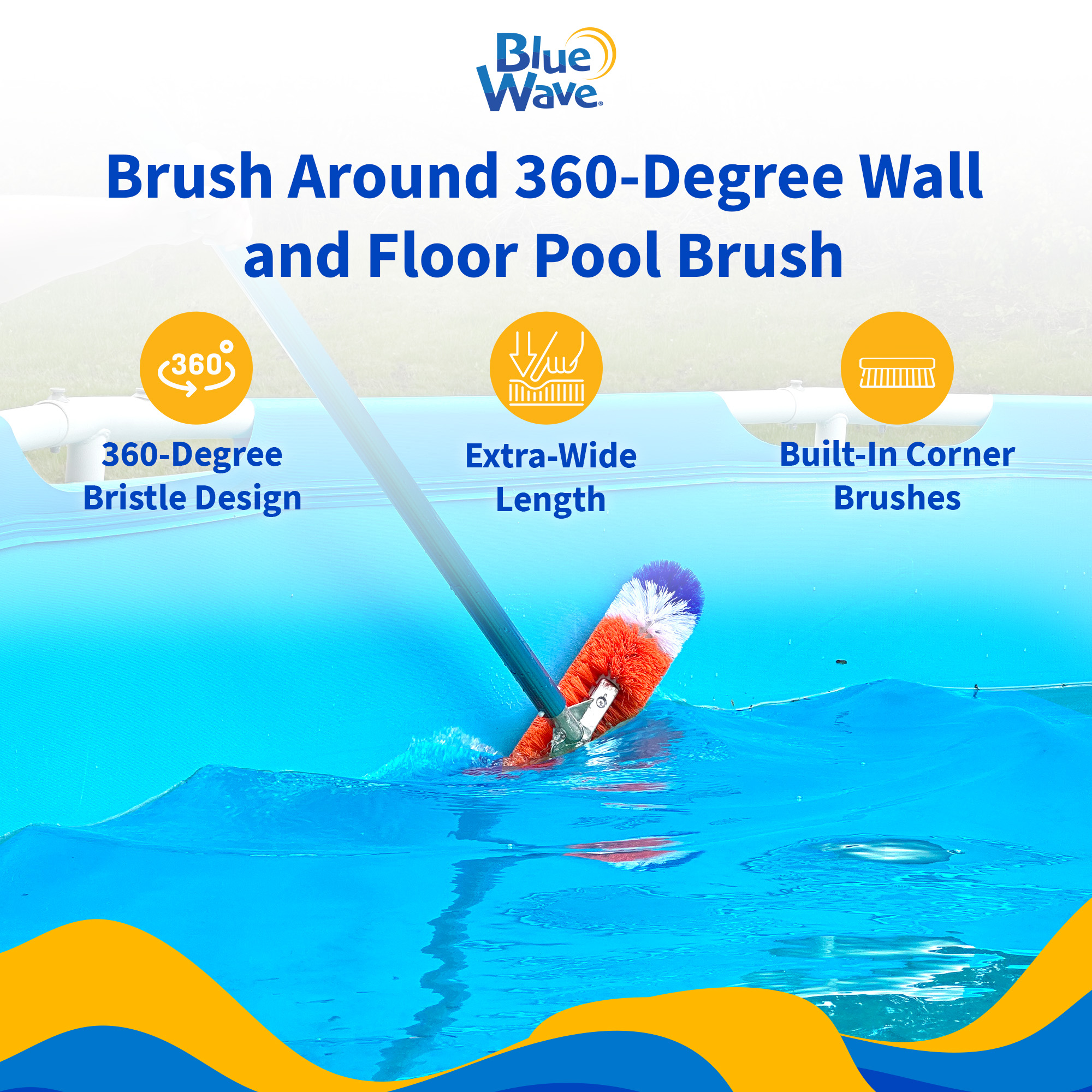 Brush Around 360-Degree Wall and Floor Pool Brush | NA315 image 3