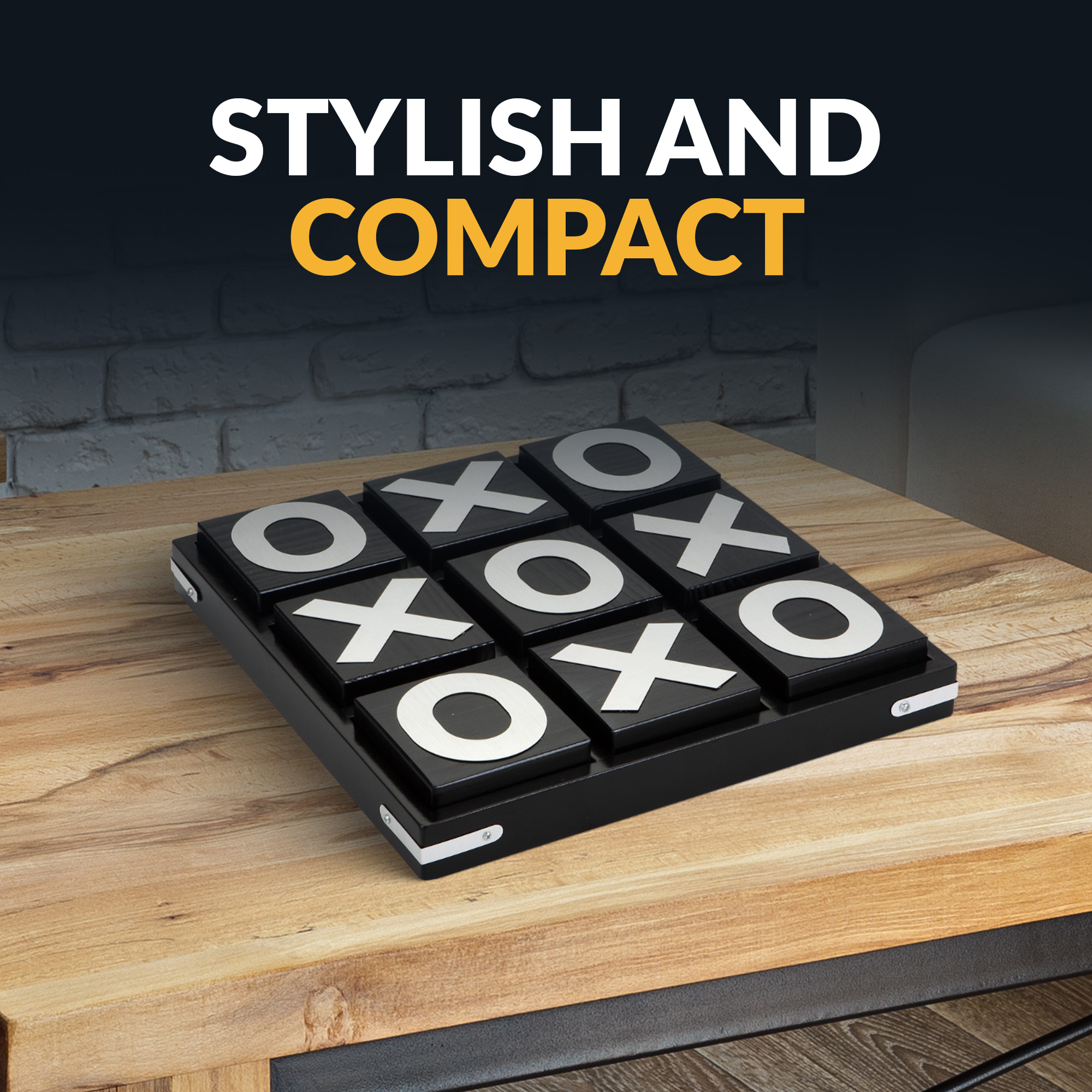 Vintage 14-in Wooden Board Tic-Tac-Toe Set | BG3149 image 8