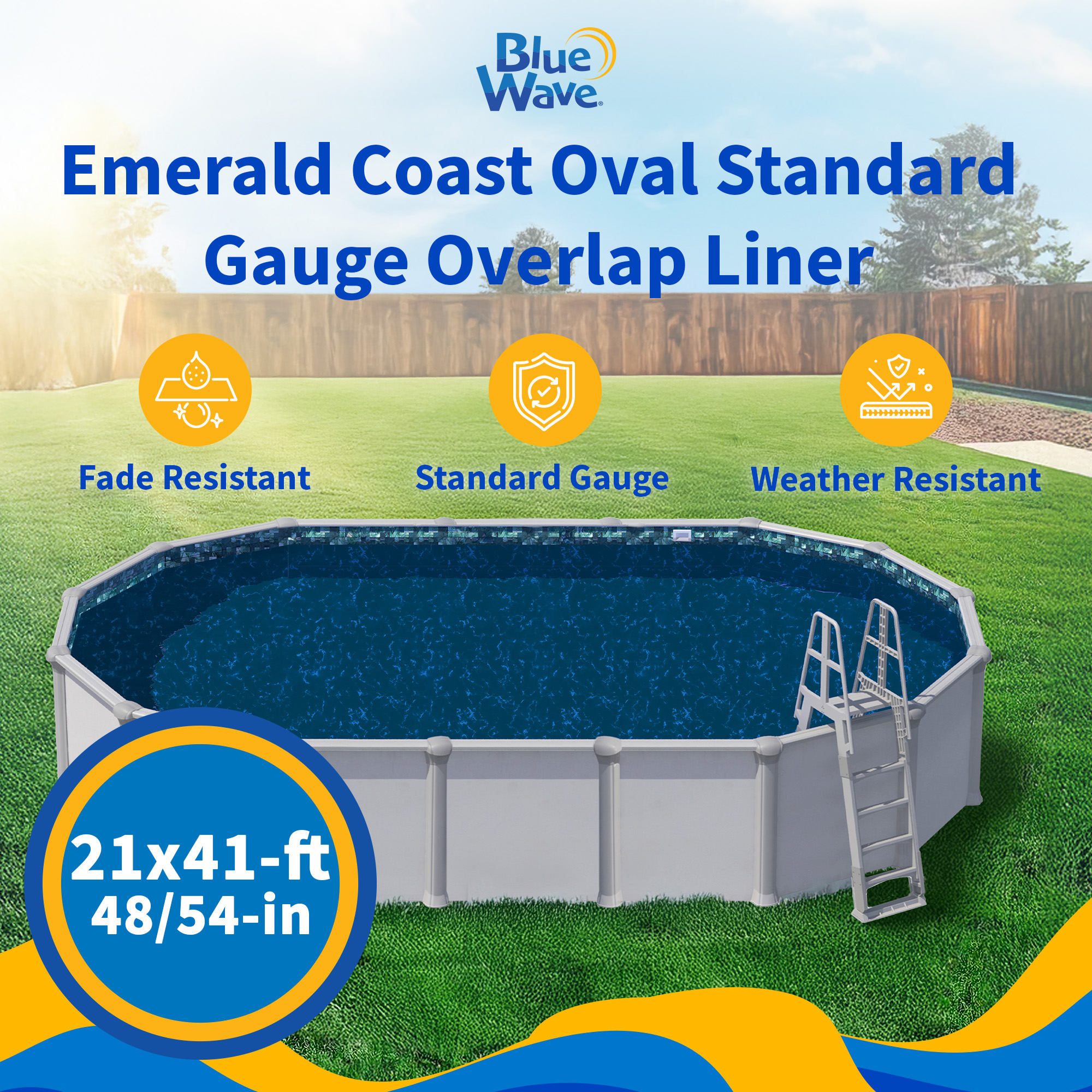 Emerald Coast 21x41-ft Oval Standard Gauge Overlap Liner - 48/54-in | NL612-20 image 3