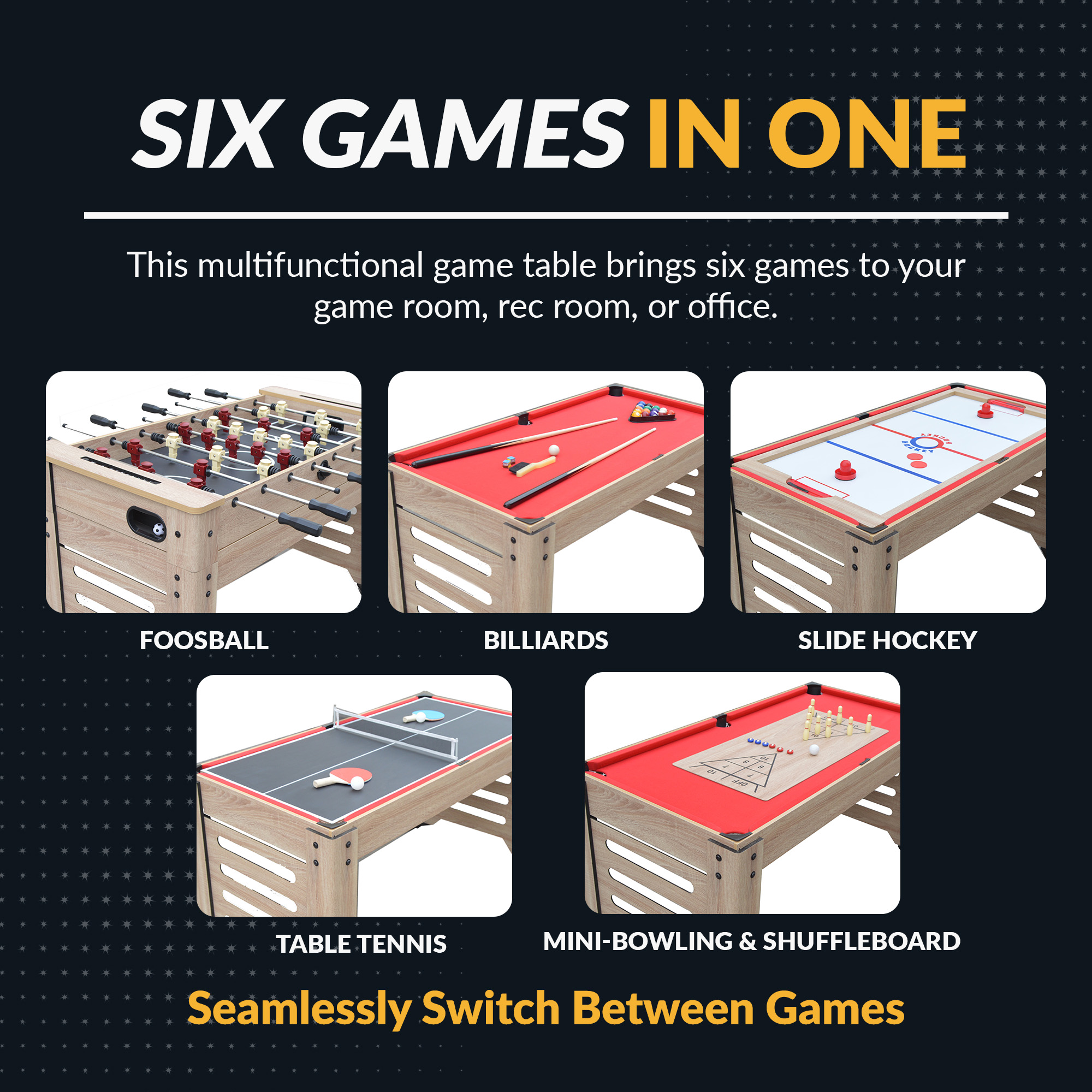 Madison 54-in Foosball 6-in-1 Multi-Game Table | BG5017 image 4