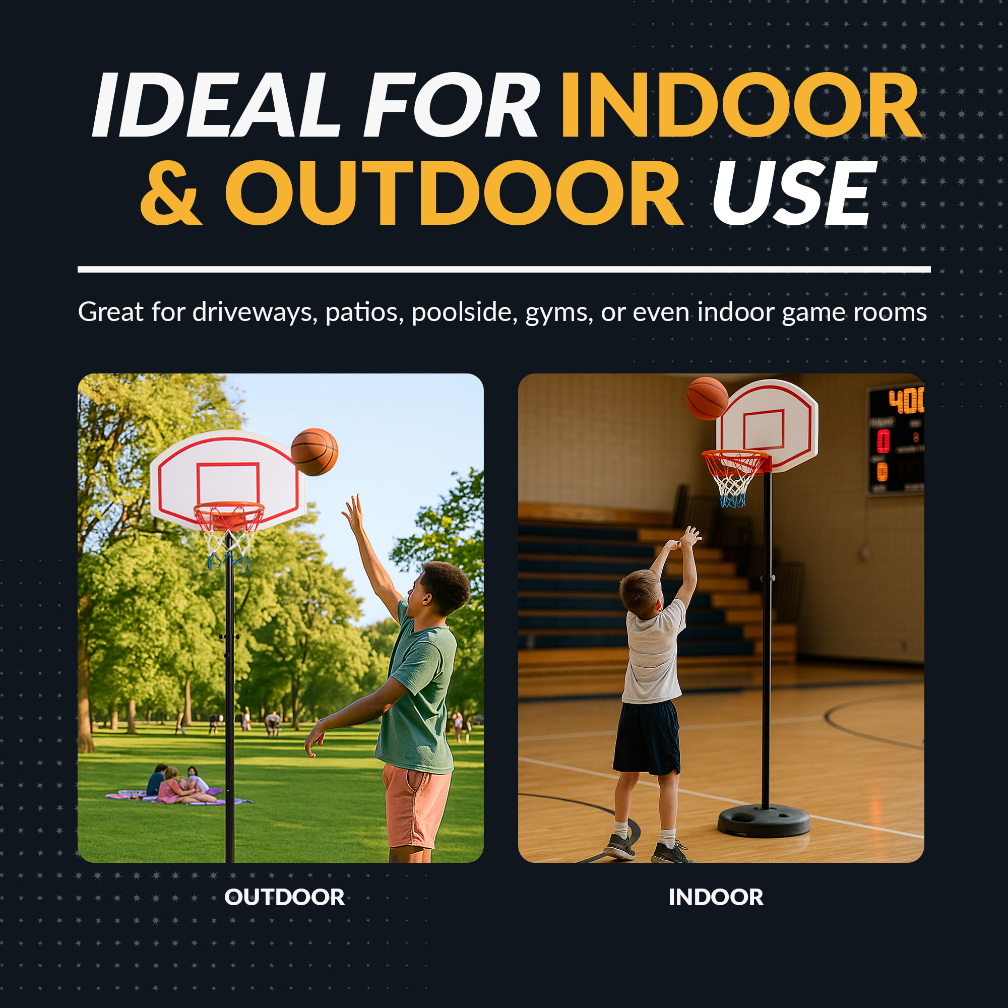 Streetball 79-in High Adjustable Portable Basketball System - White | BG50365 image 4