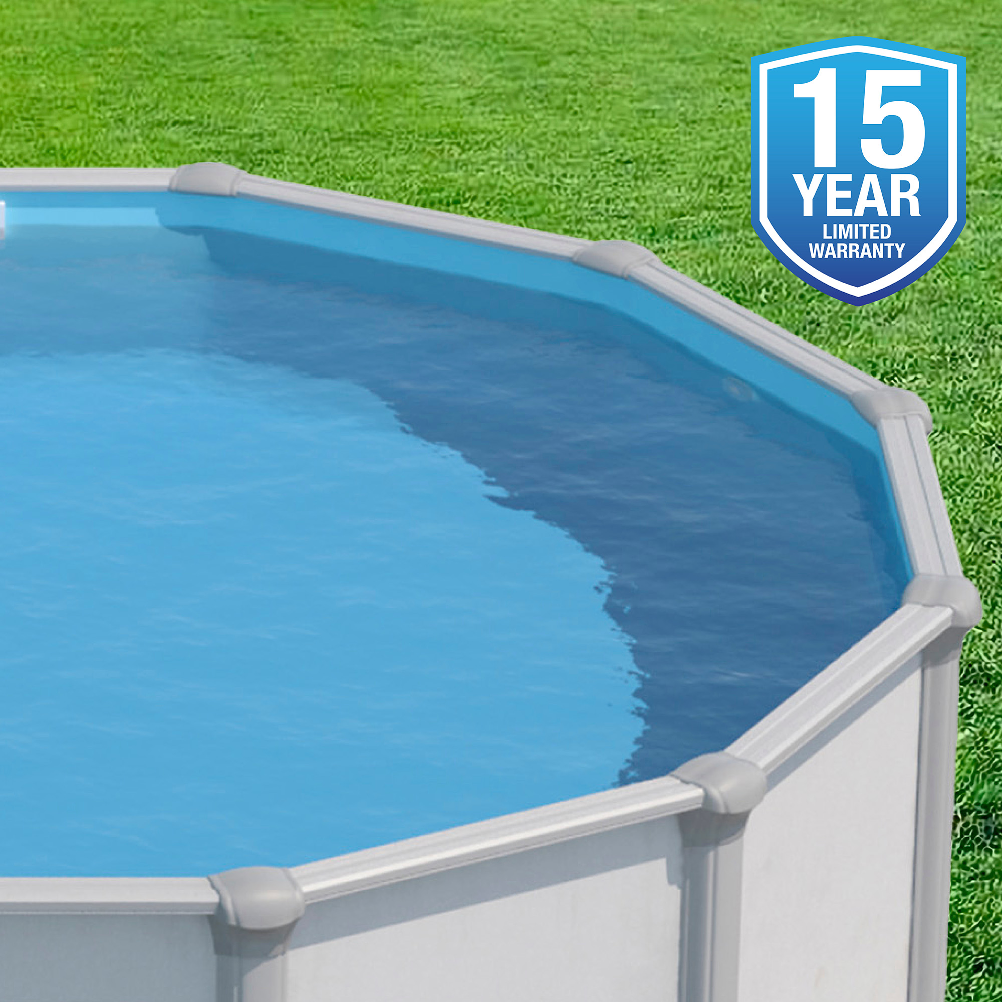 Blue 15-ft x 30-ft Oval Standard Gauge Overlap Liner - 48/54-in | NL332-20 image 7