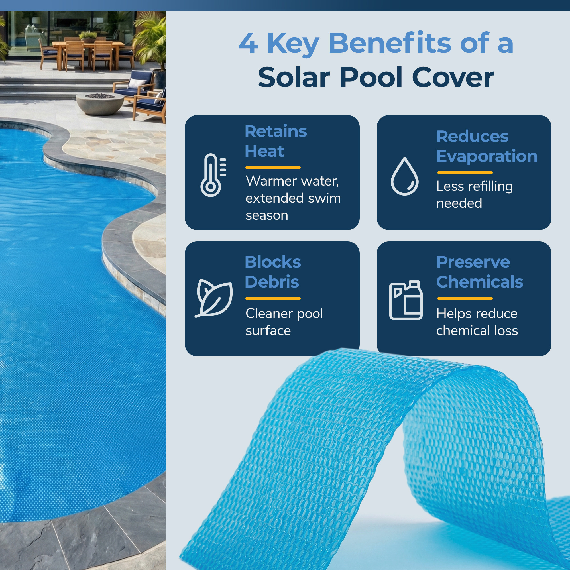 Blue Wave 12-mil Solar Blanket for Rectangular 12-ft x 20-ft In-Ground Pools – Blue | NS400 image 7