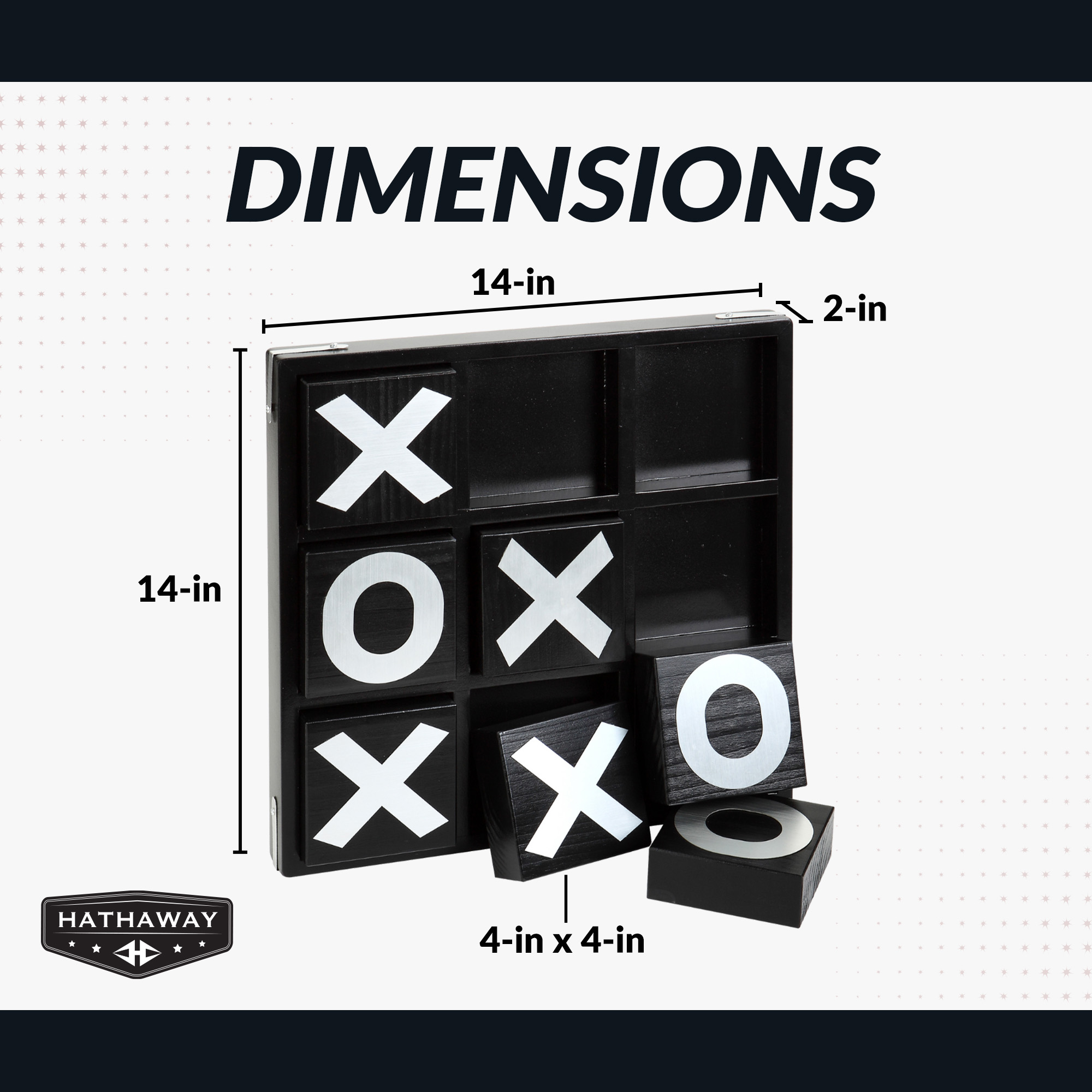Vintage 14-in Wooden Board Tic-Tac-Toe Set | BG3149 image 3