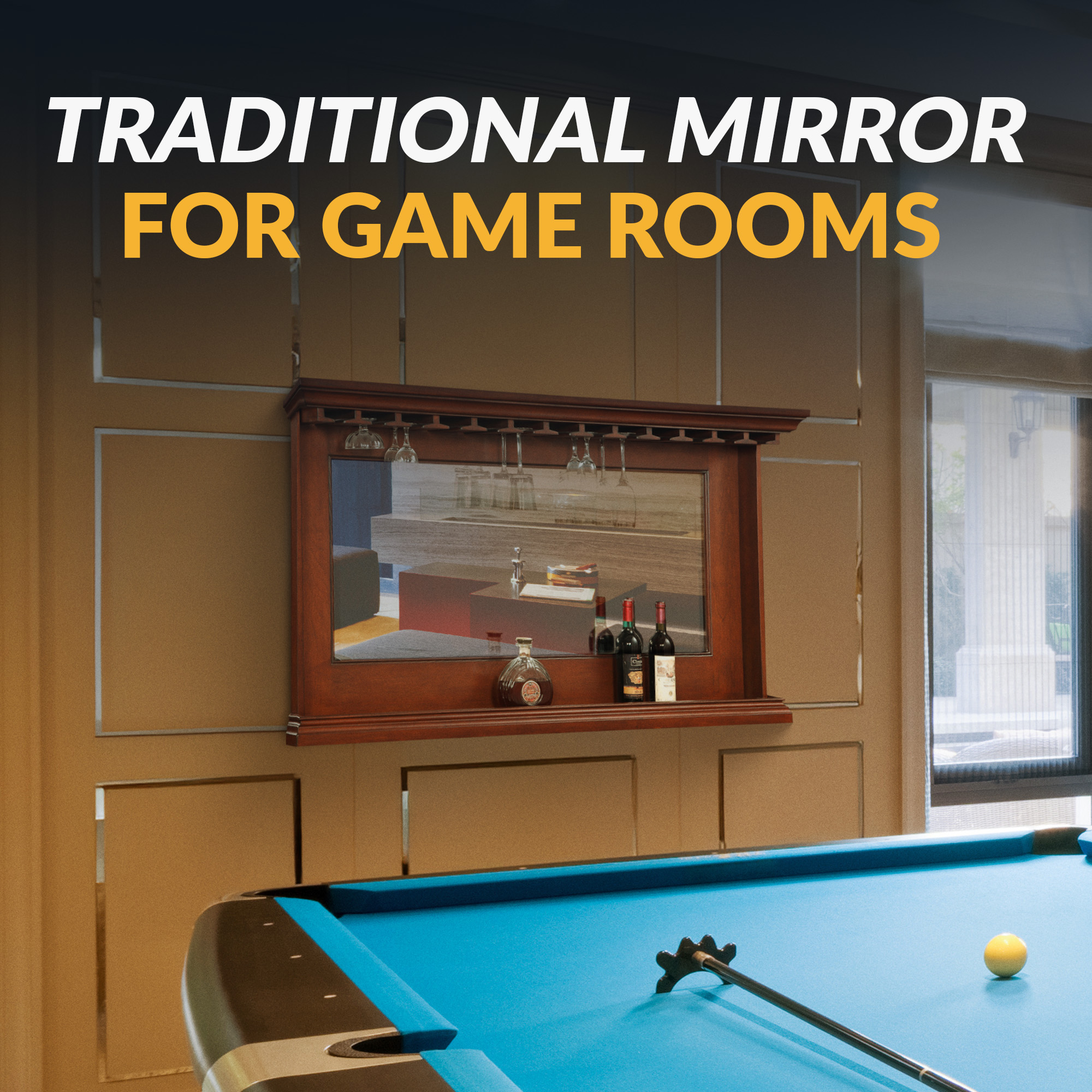 Seville 62-in Hardwood Back Bar Mirror - Mahogany Finish | BG2729 image 7