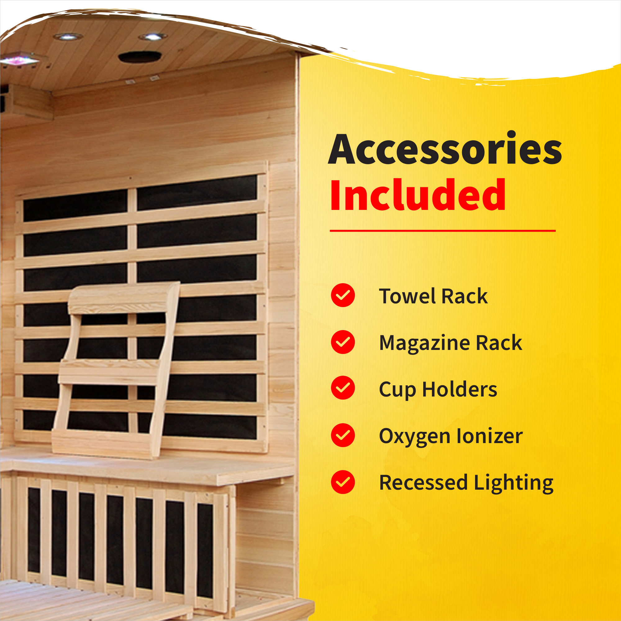 Santa Fe 3-Person Hemlock Corner Infrared Sauna with 7 Carbon Heaters | SA2412DX image 6