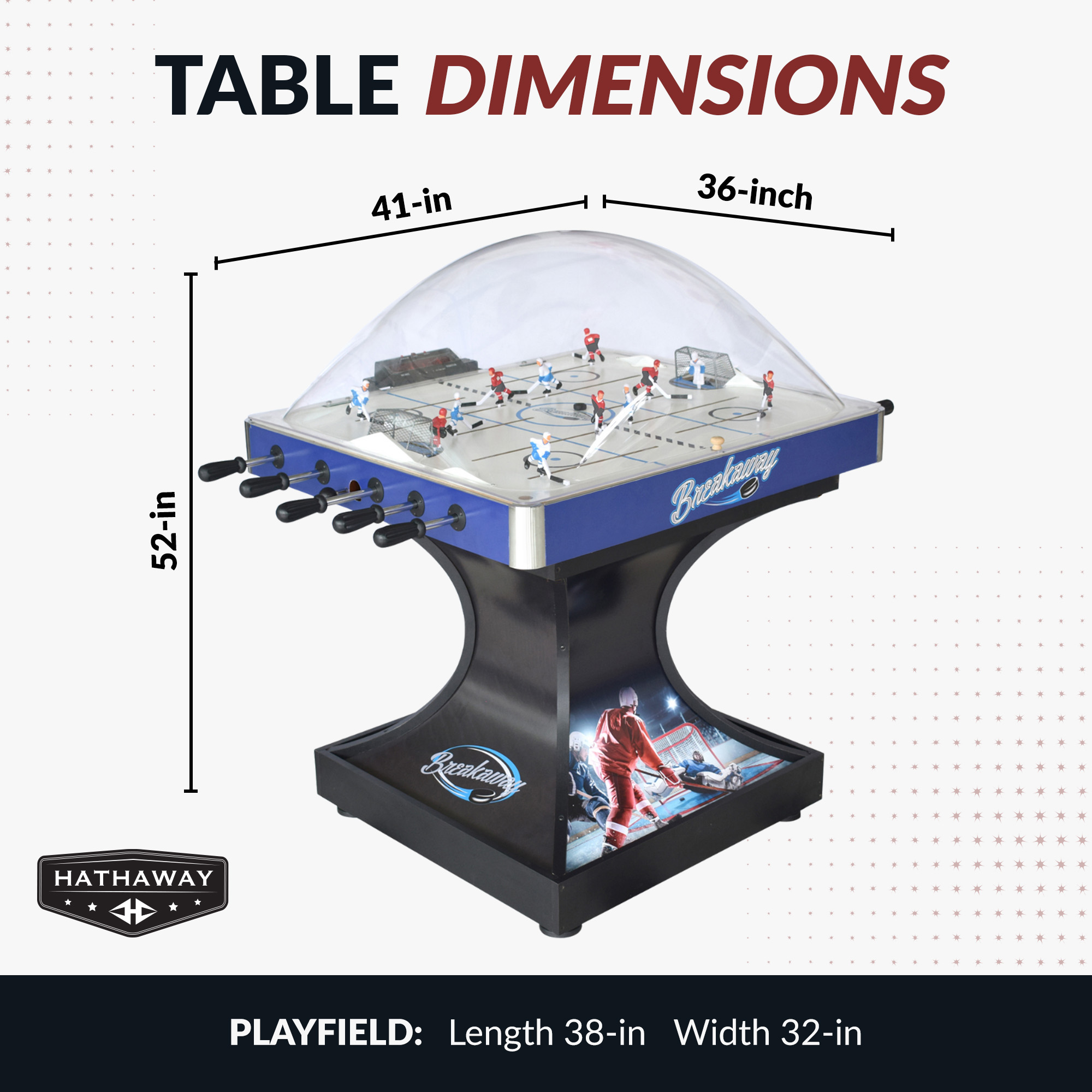 Breakaway 41-in Dome Hockey Table with LED Scoring | BG5003 image 3