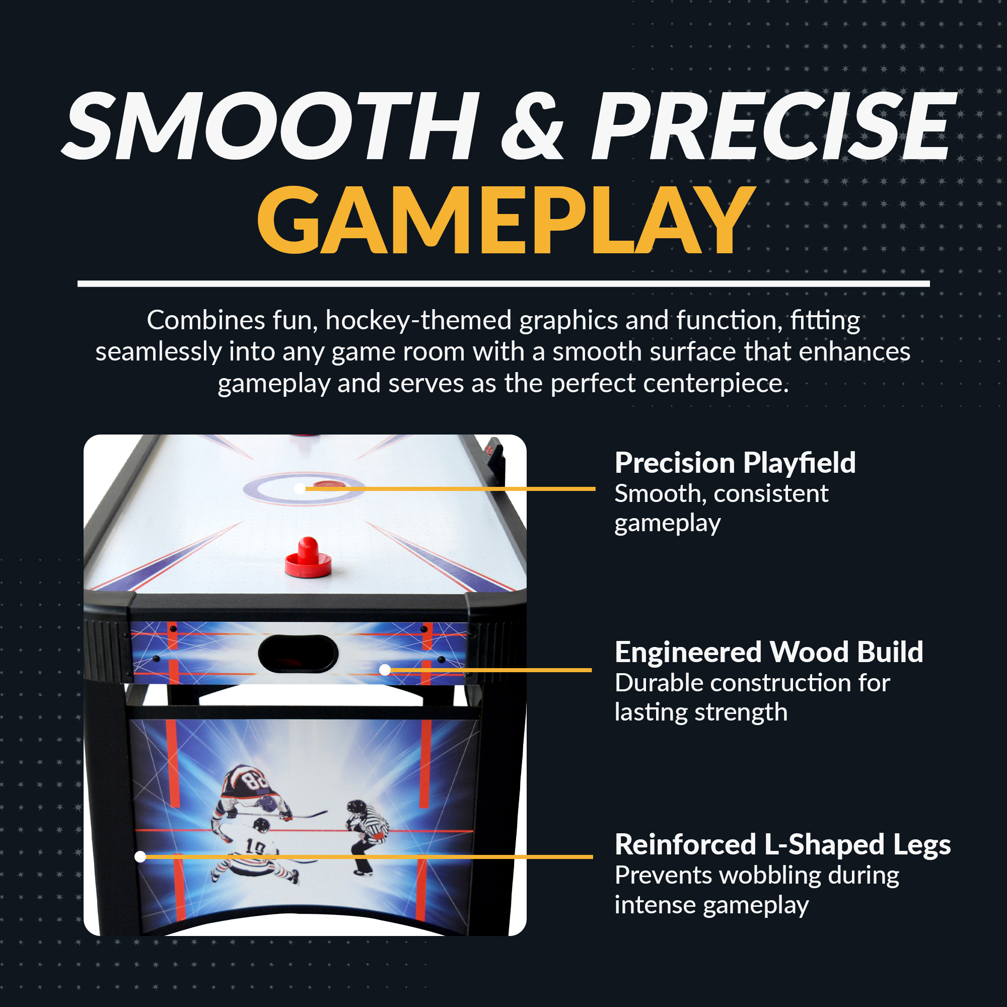 Patriot 60-in Air Hockey Table with LED Scoring | BG4009H image 4