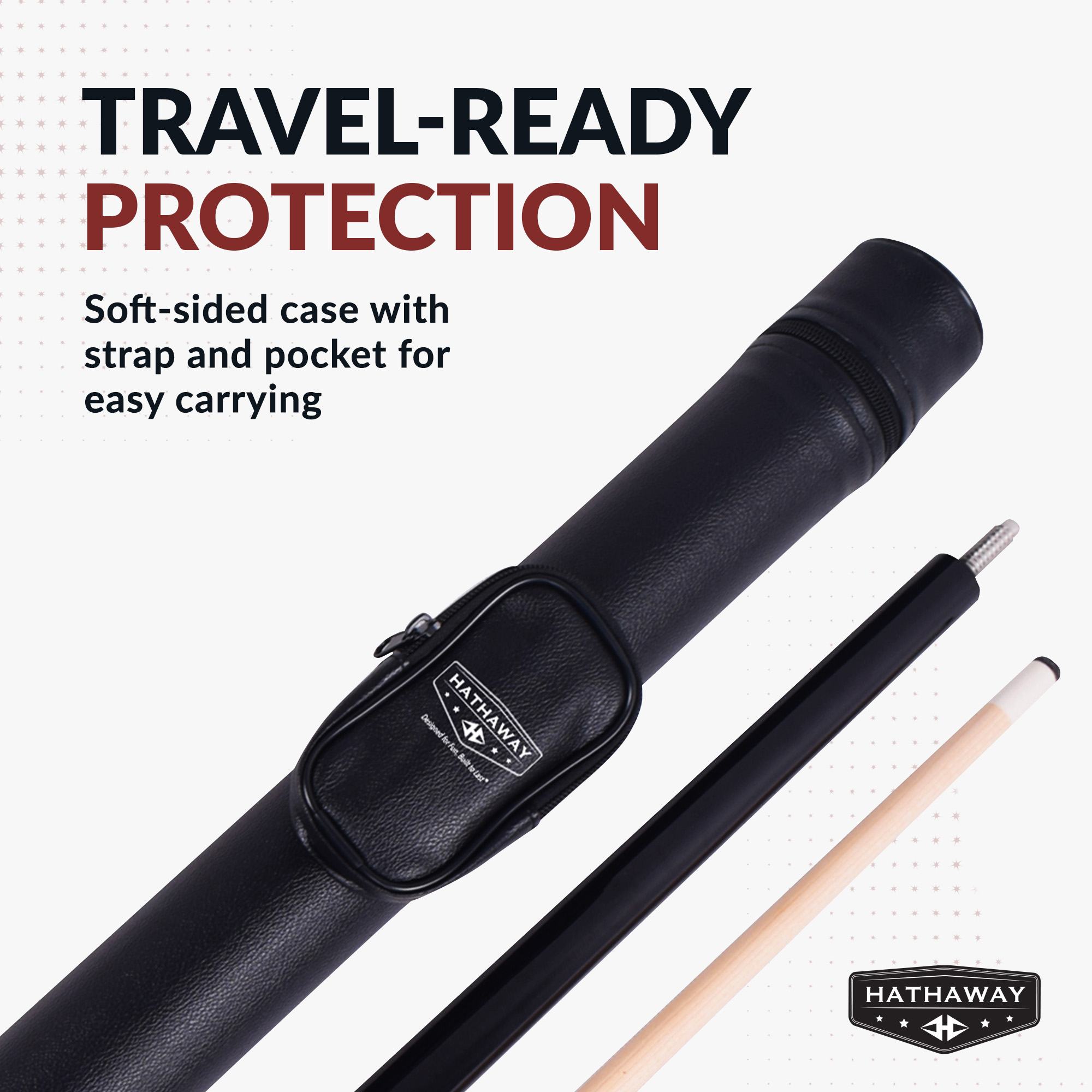 Conquest 58-in Cue Stick and Case Set - Maple Wood - Black | BG50391 image 6