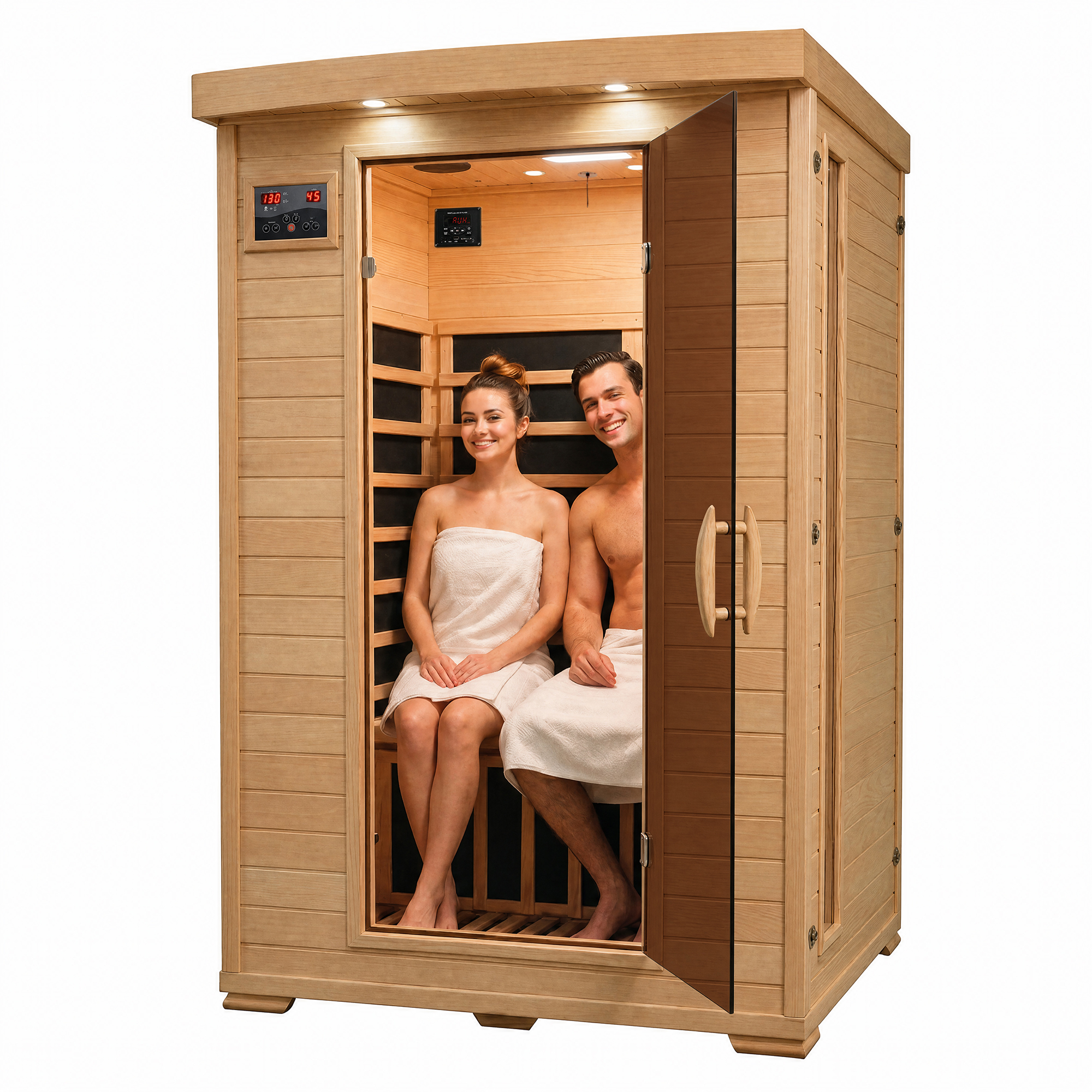Coronado 2-Person Hemlock Deluxe Infrared Sauna with 6 Carbon Heaters | SA2409 image 2