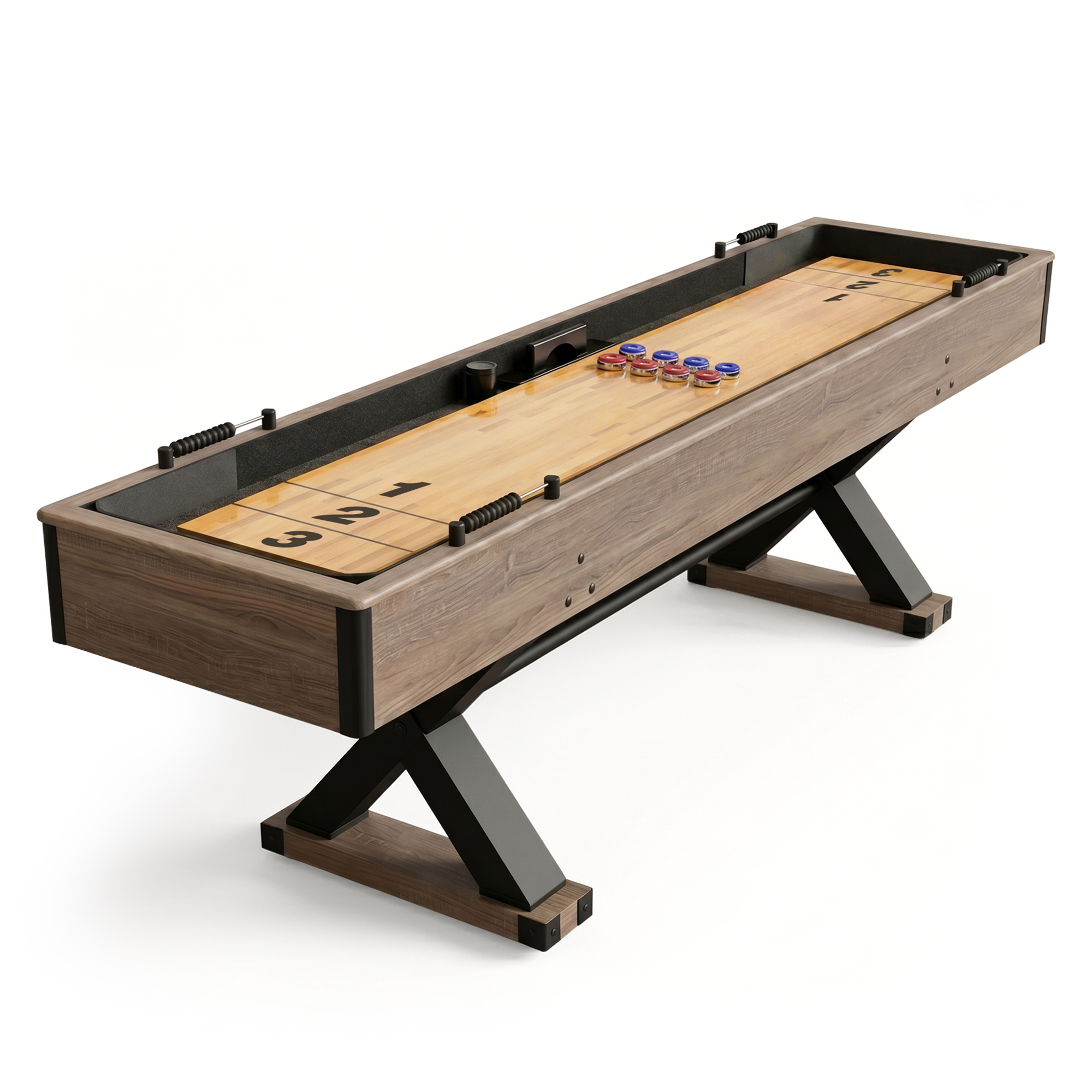 Excalibur 9-ft Shuffleboard Table - Driftwood Finish | BG50356 - product image