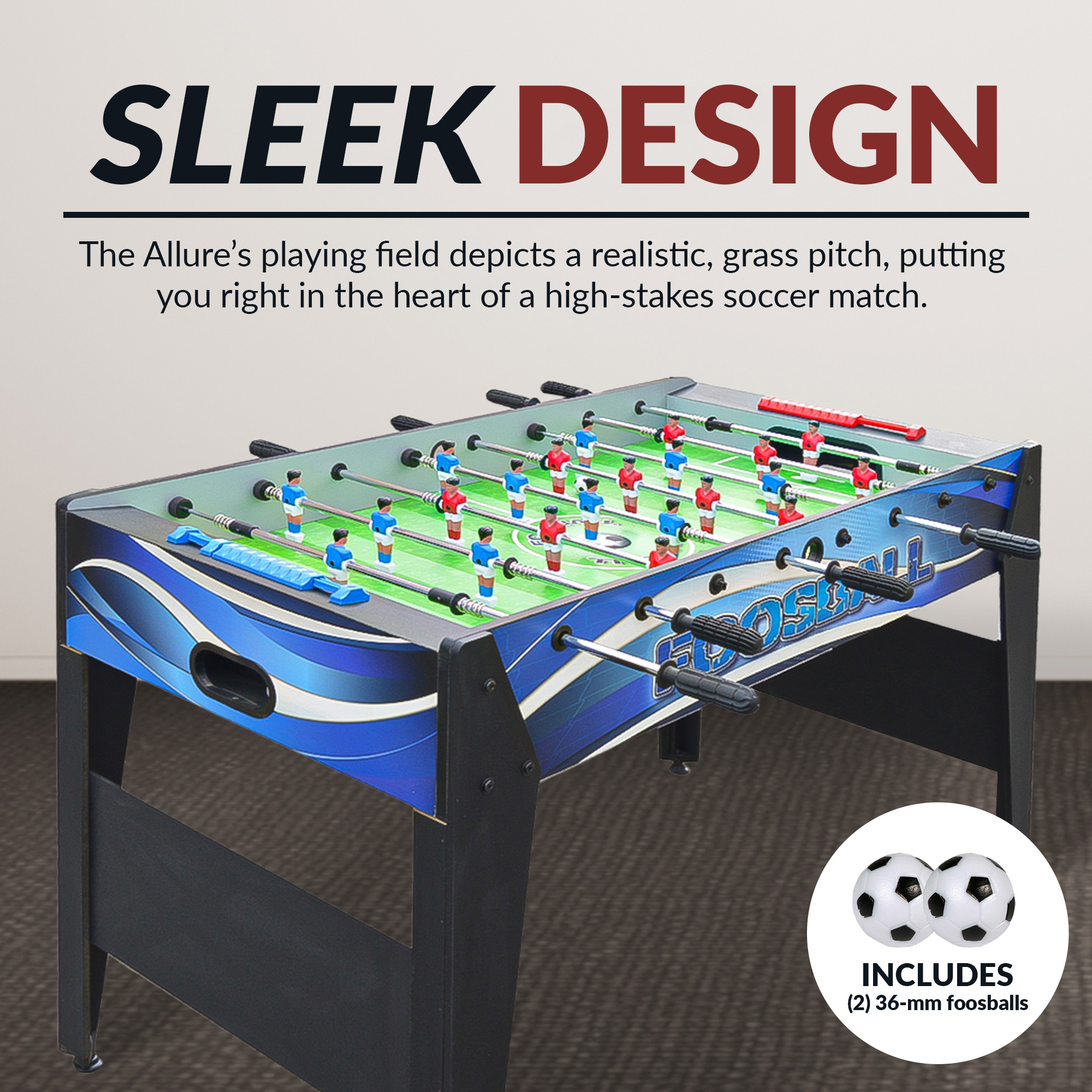 Allure 48-in Foosball Table - Black and Blue | BG5015 image 8