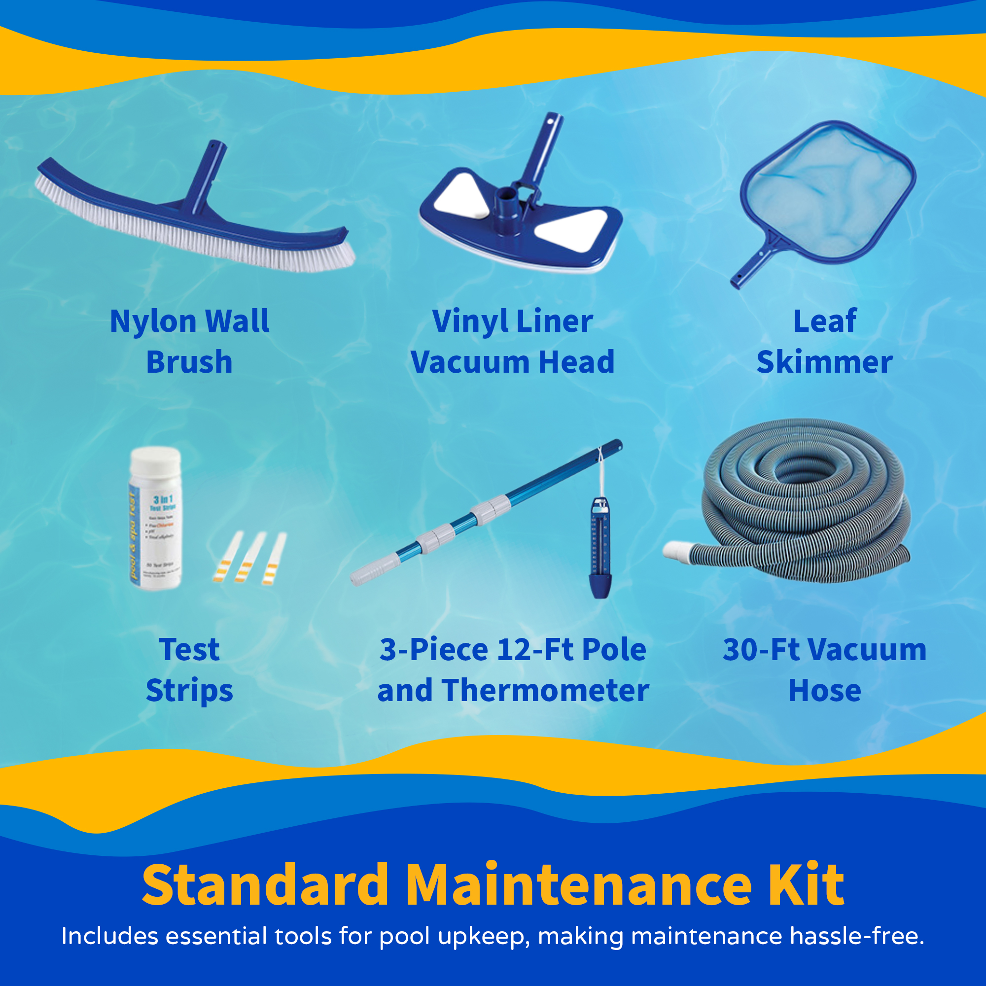 Belize 27-ft Round 52-in Deep 6-in Top Rail Swimming Pool Package | NB3035 image 8