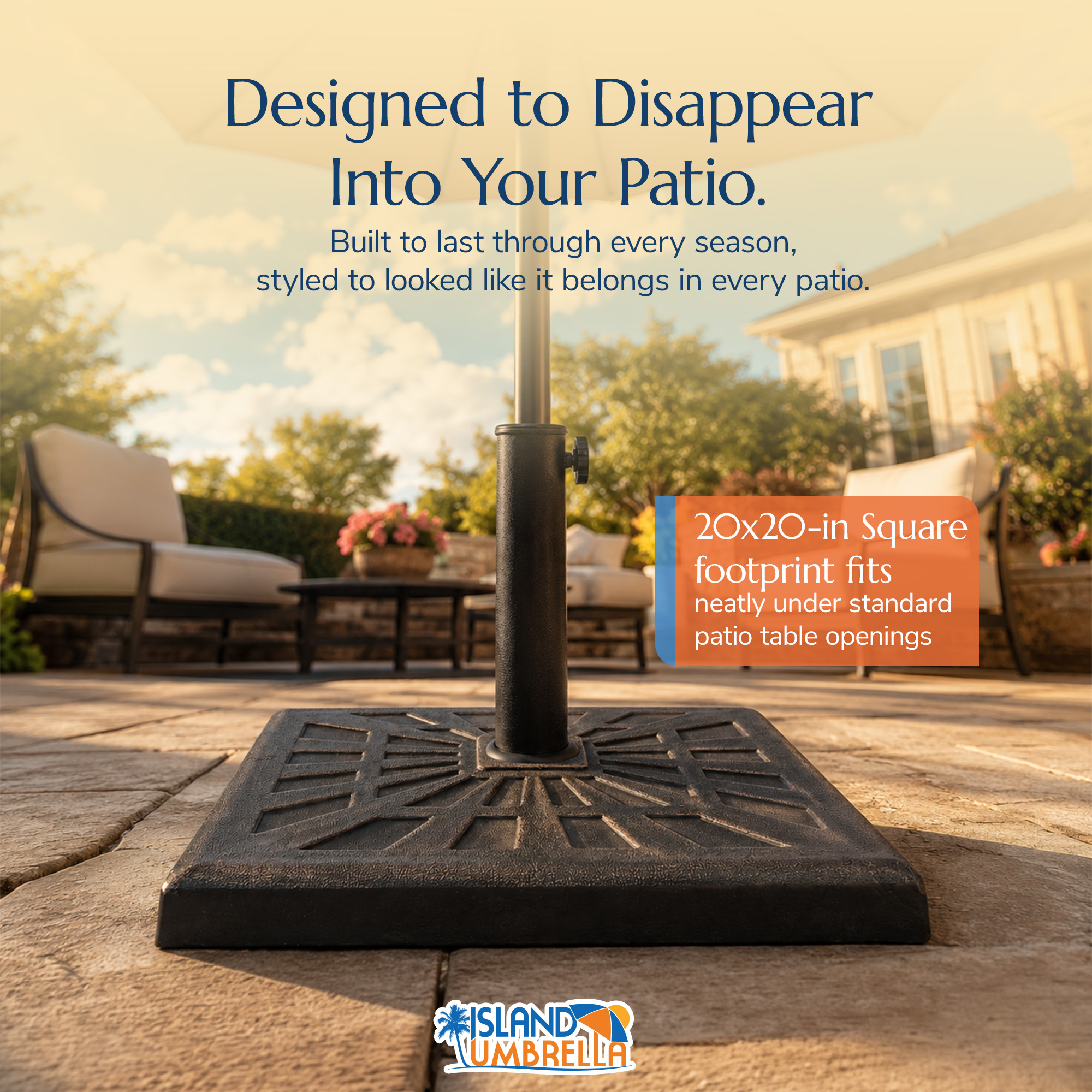 42-lb All-Weather Outdoor Square Resin Umbrella Base - Bronze | NU6891 image 3