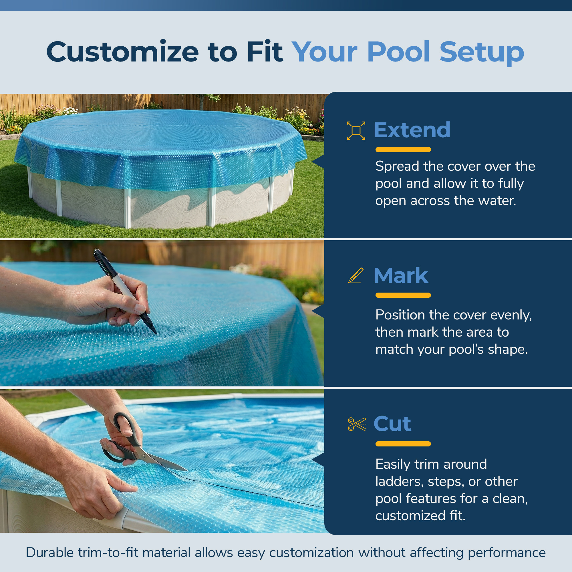 8-mil Solar Blanket for 12-ft Round Above-Ground Pools - Blue | NS100 image 6