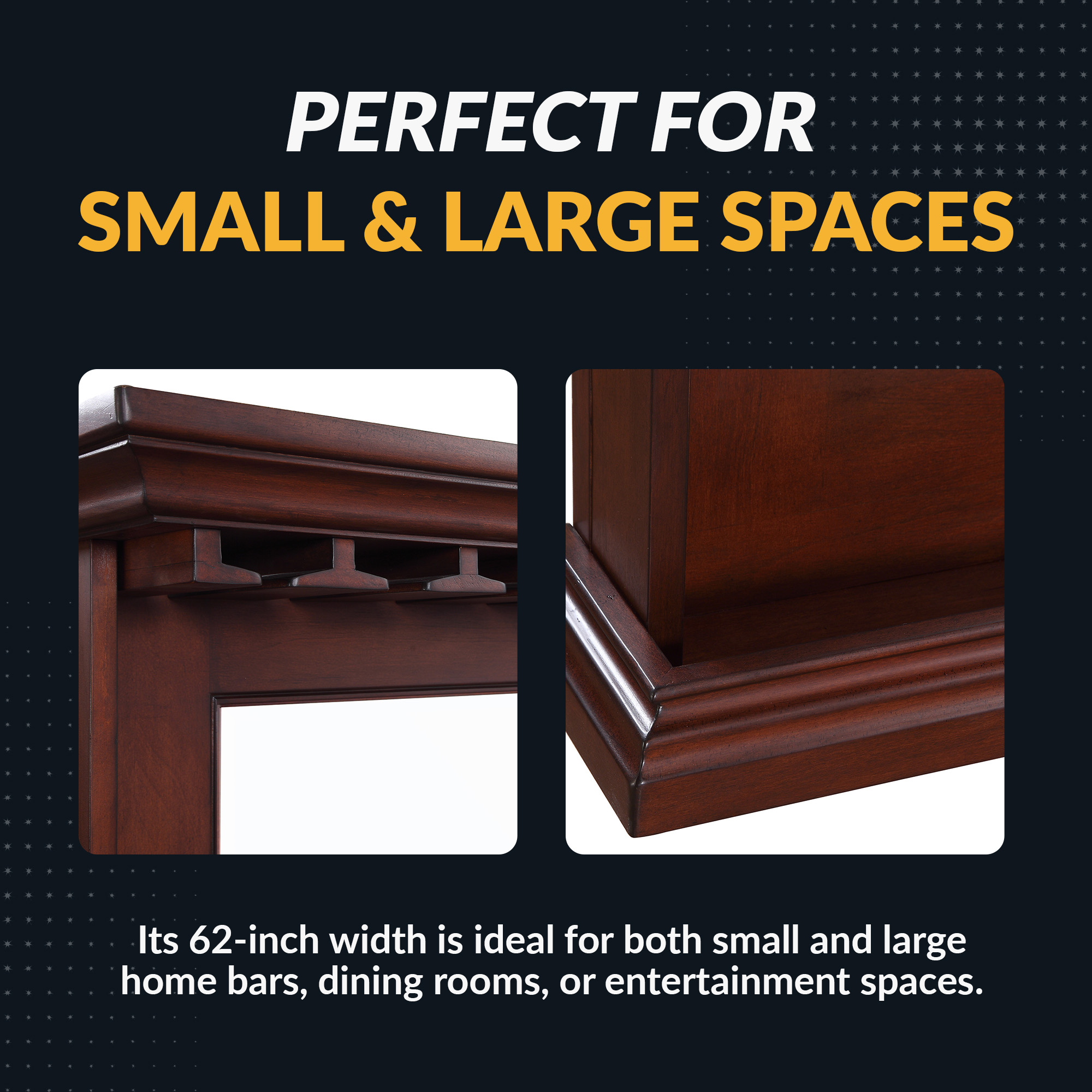 Seville 62-in Hardwood Back Bar Mirror - Mahogany Finish | BG2729 image 6