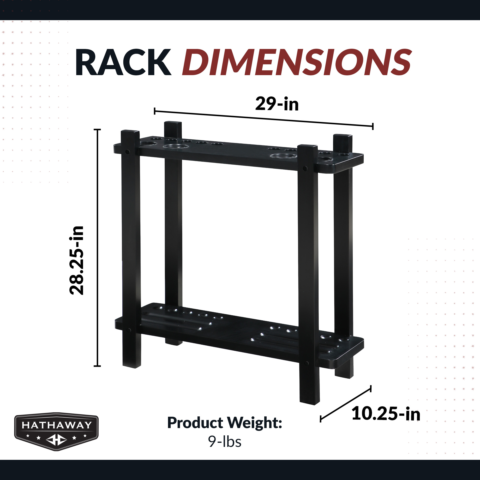 Classic 28-in Floor Billiard Cue Rack - Black Finish | BG2567-BK image 3