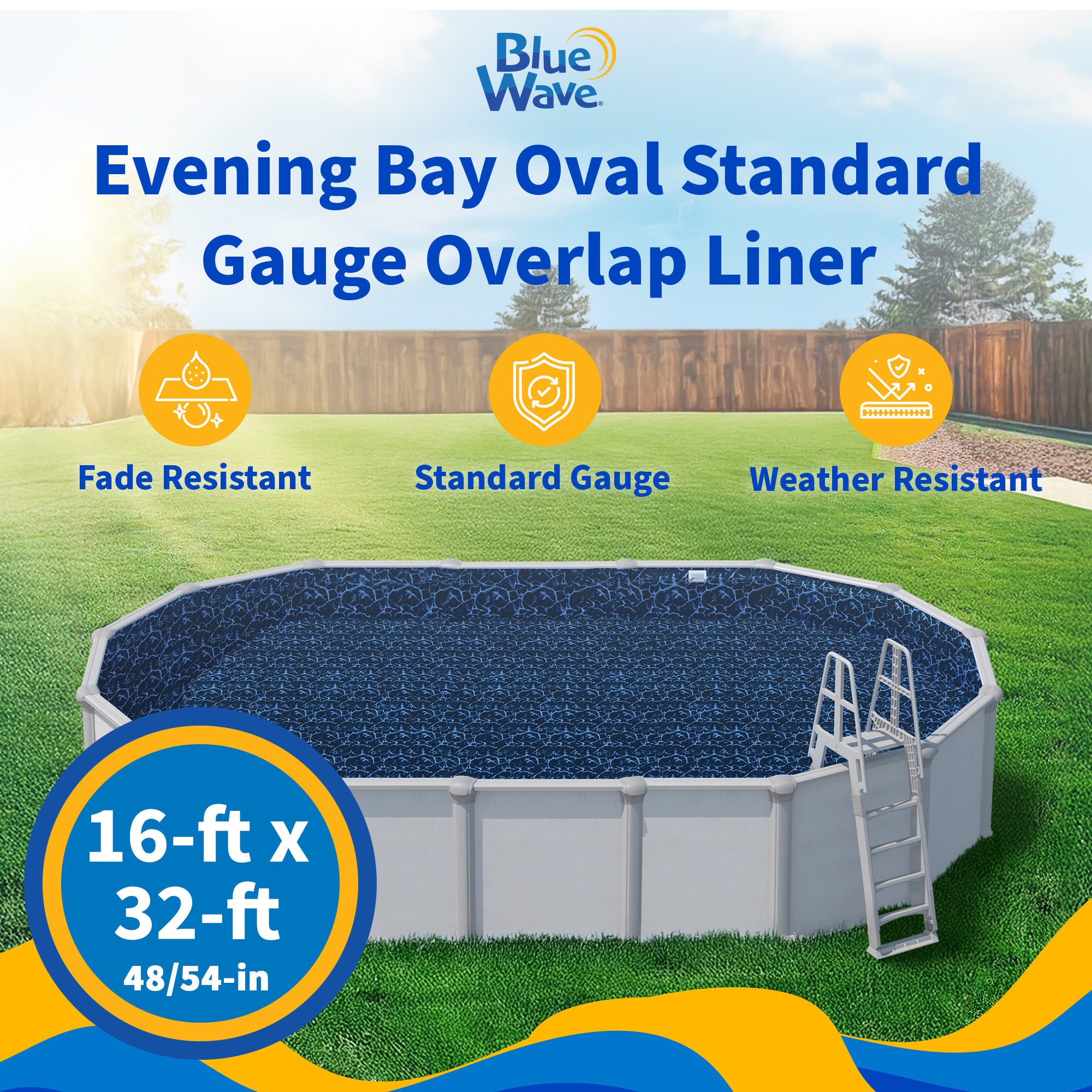 Evening Bay 16x32-ft Oval Standard Gauge Overlap Liner - 48/54-in | NL510-20 image 3