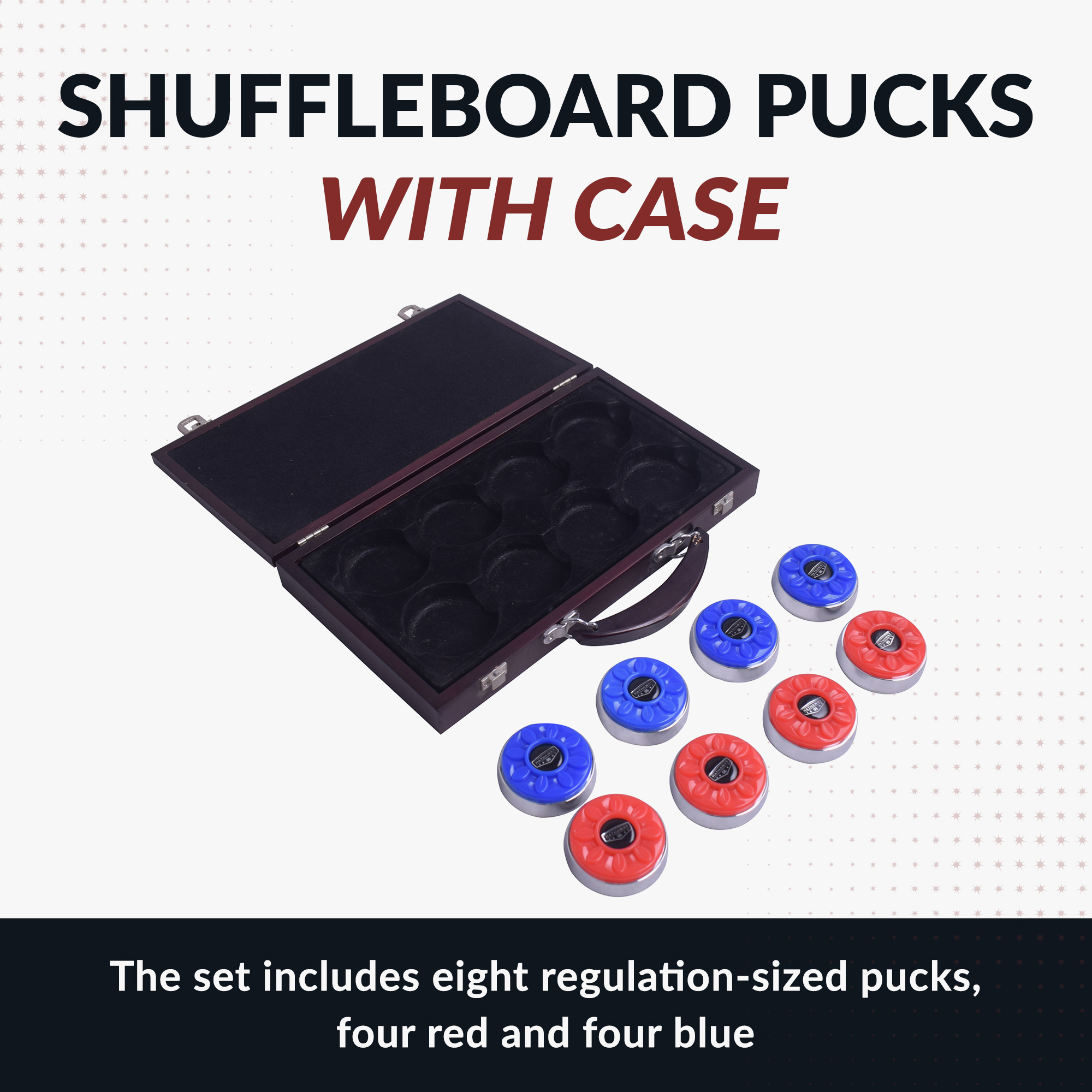 Shuffleboard Pucks with Case - Pro Series - Set of 8 | BG1227 image 3