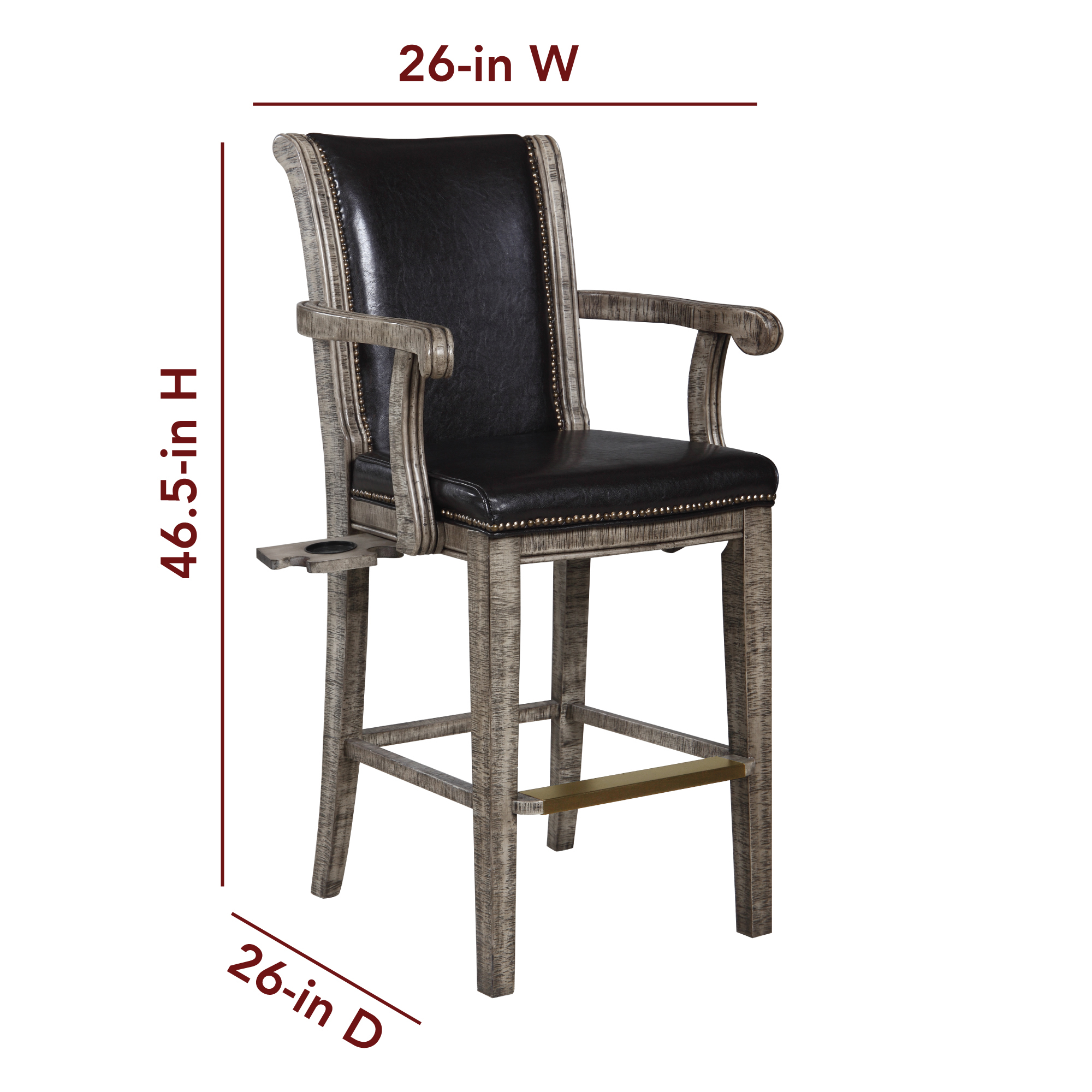 Montecito 29-in High Top Deluxe Spectator Chair - Rustic Gray | BG5023 image 2
