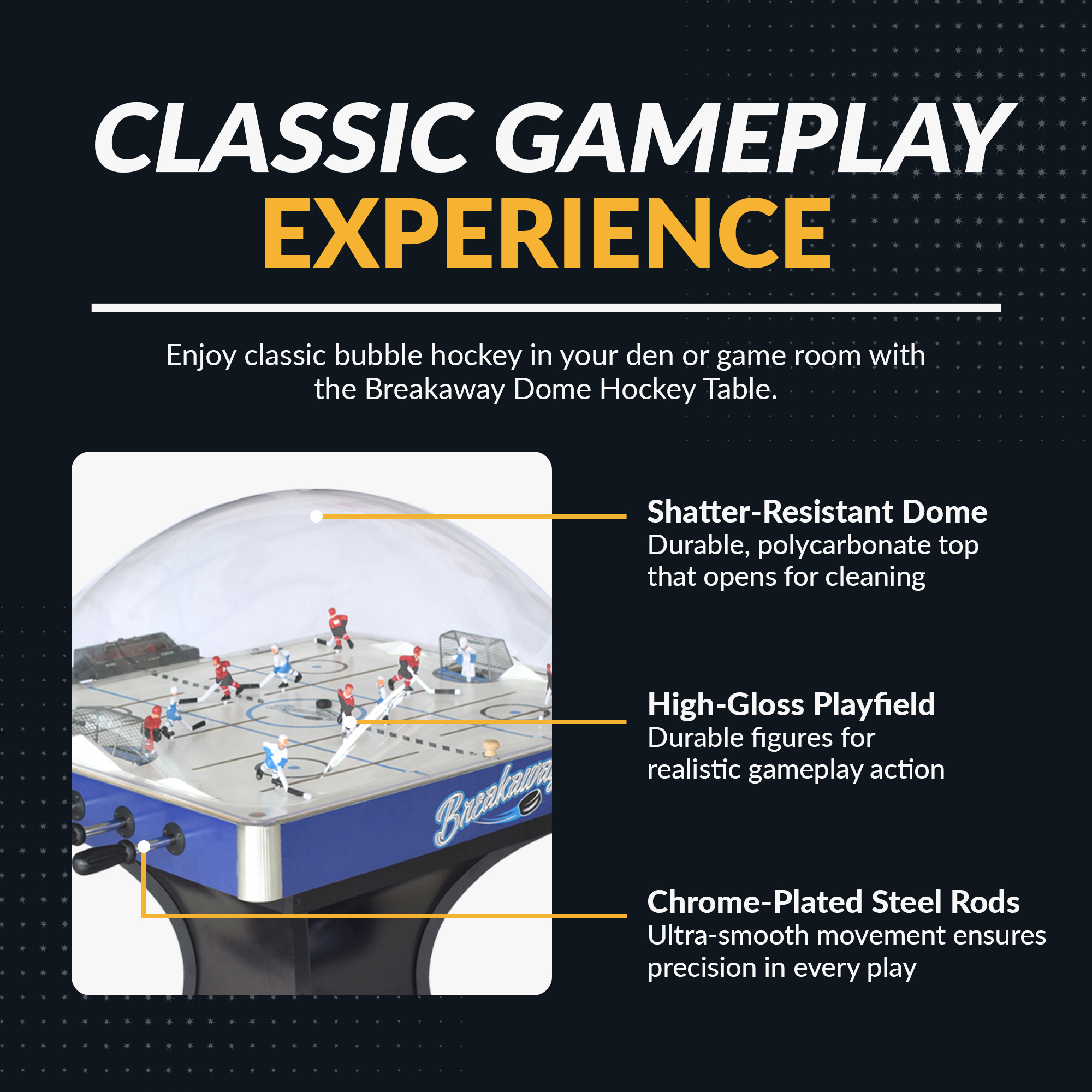 Breakaway 41-in Dome Hockey Table with LED Scoring | BG5003 image 4