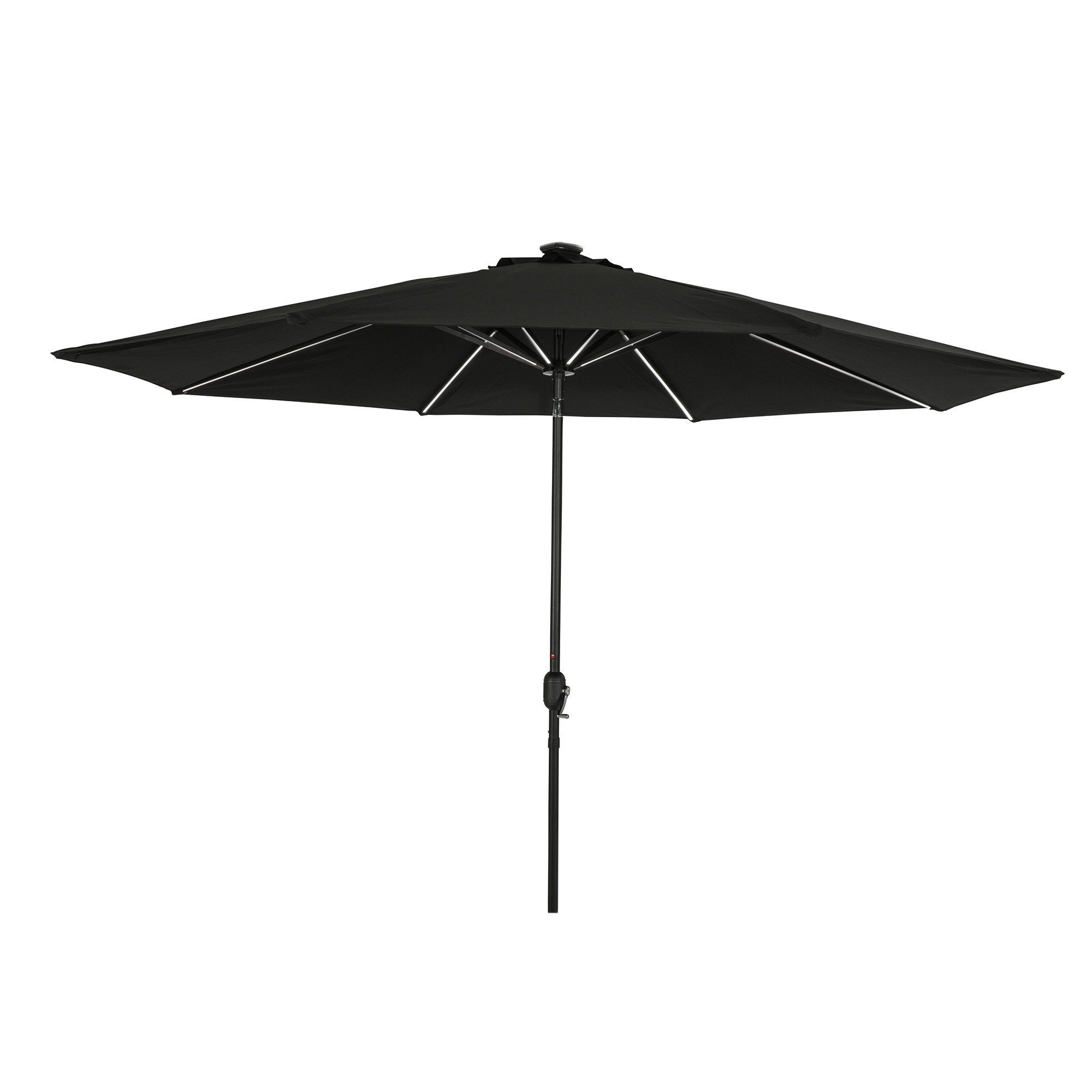 Calypso 11-ft Octagon Market Umbrella with Solar LED Lights - Black - Breez-Tex Canopy | NU6854 image 2