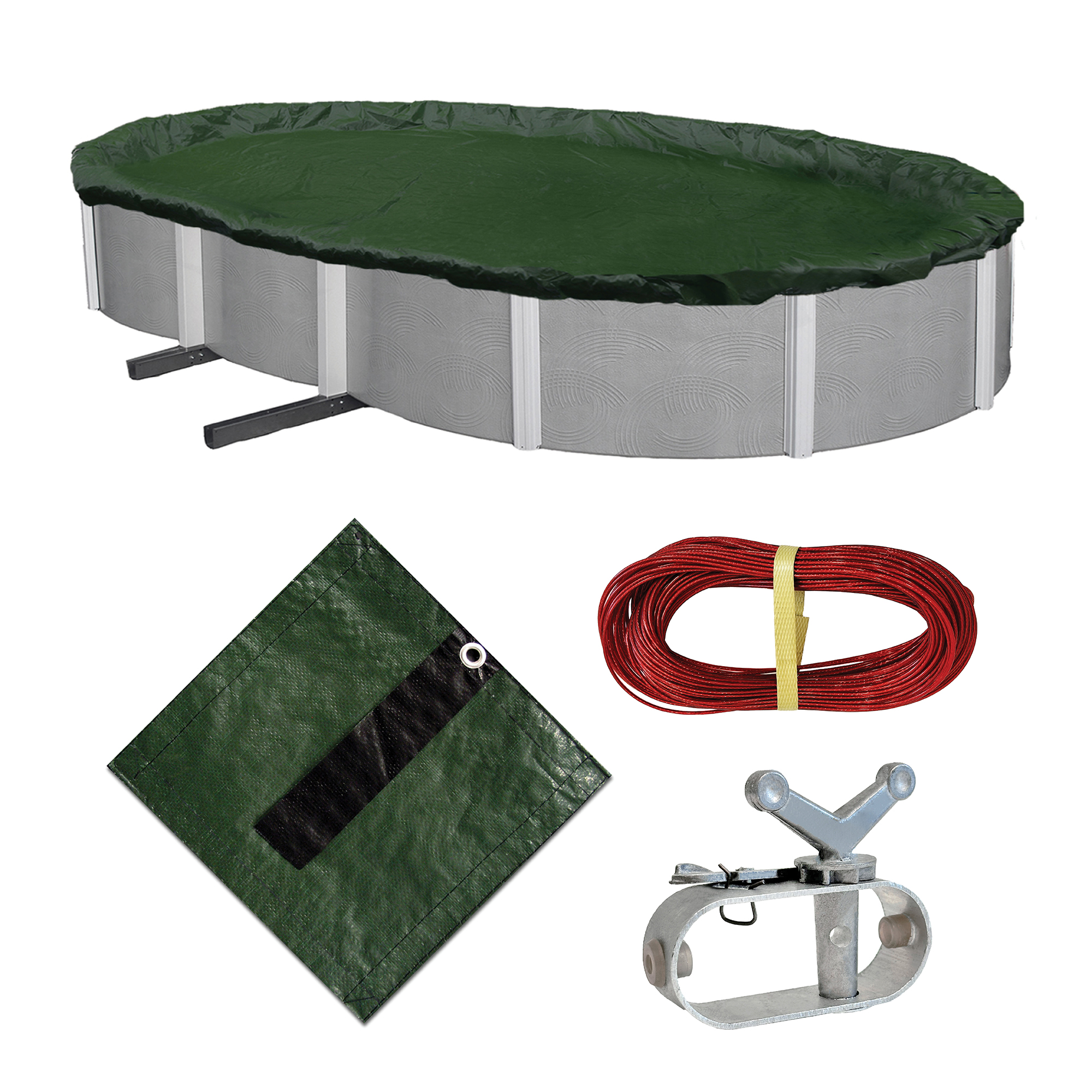 12-Year 16-ft x 32-ft Oval Above Ground Pool Winter Cover | WC826-4