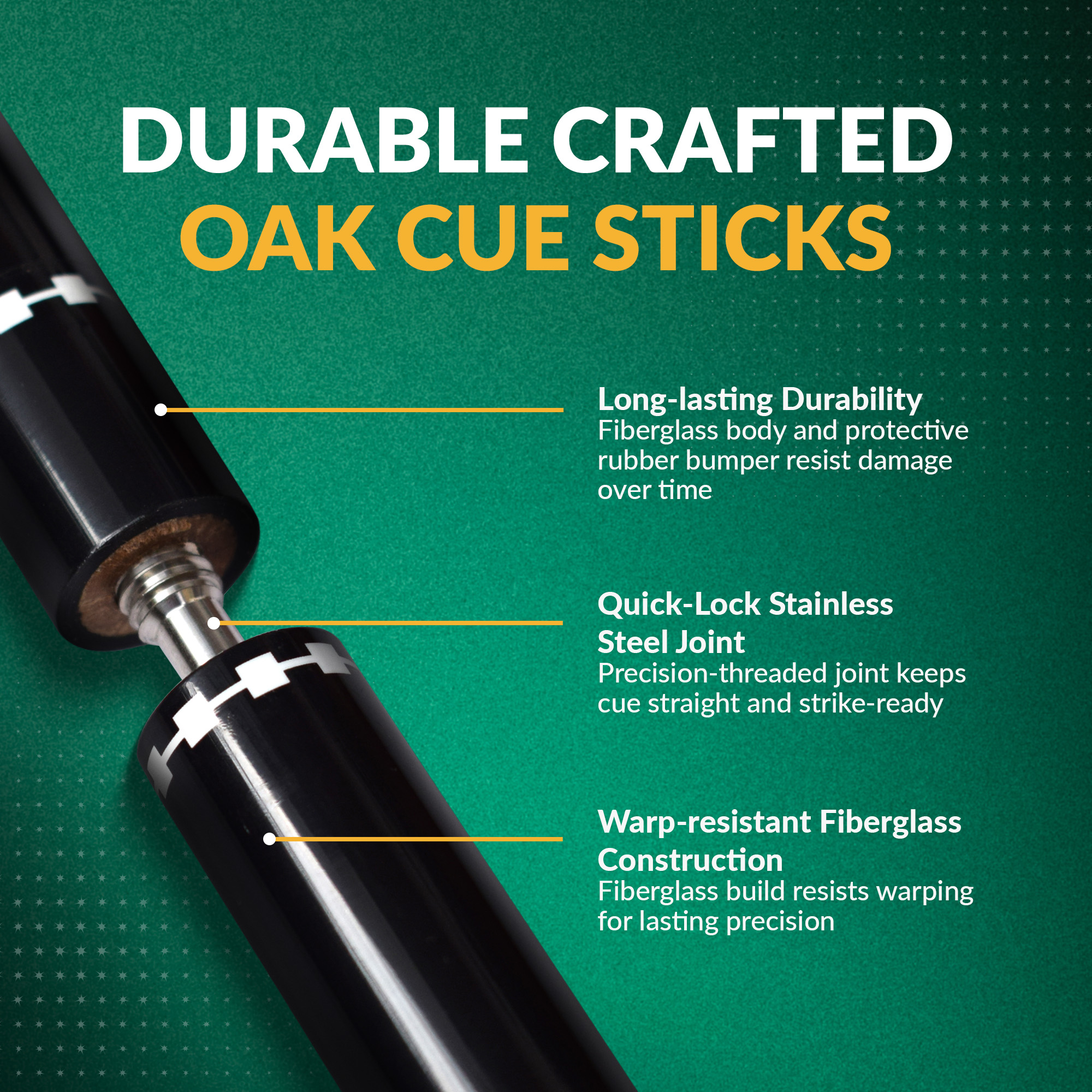Conquest 58-in Cue Stick - Fiberglass - Black | BG2561BK image 5