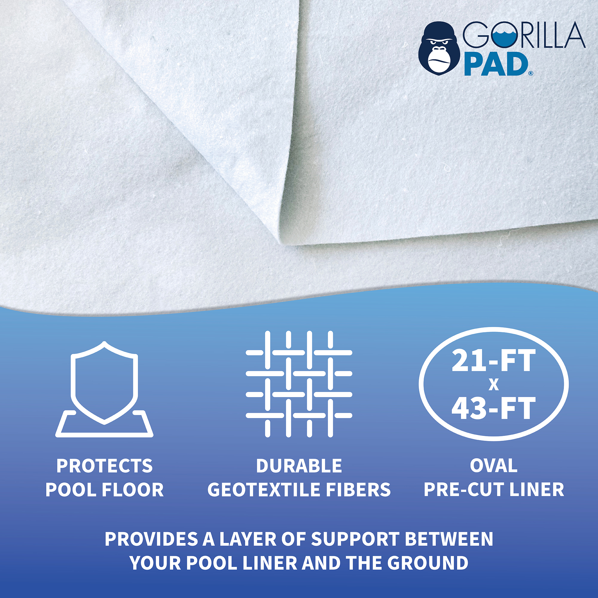 21-ft x 43-ft Oval Gorilla Pool Floor Padding | NL139 image 2