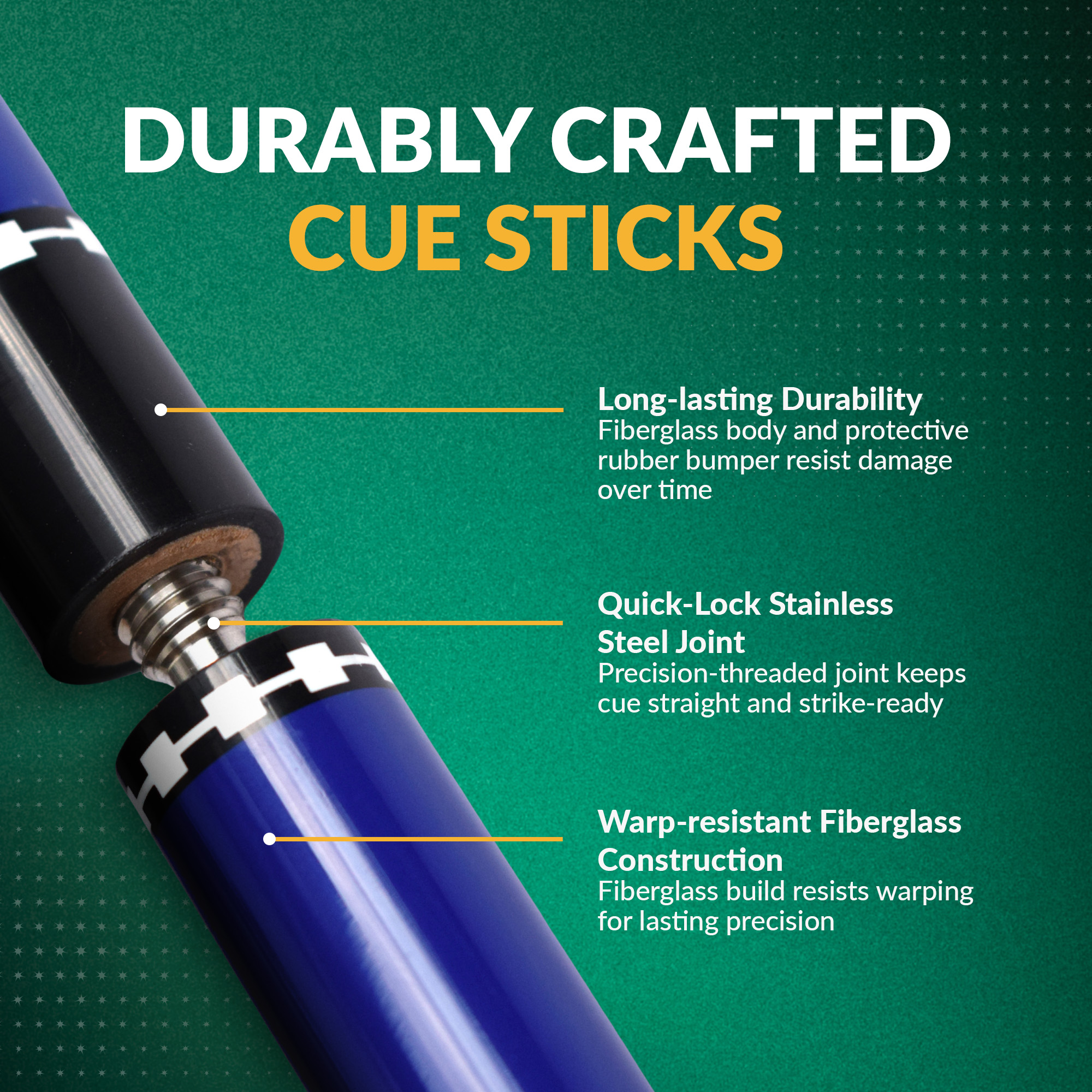 Conquest 58-in Cue Stick - Fiberglass - Blue | BG2561BL image 6