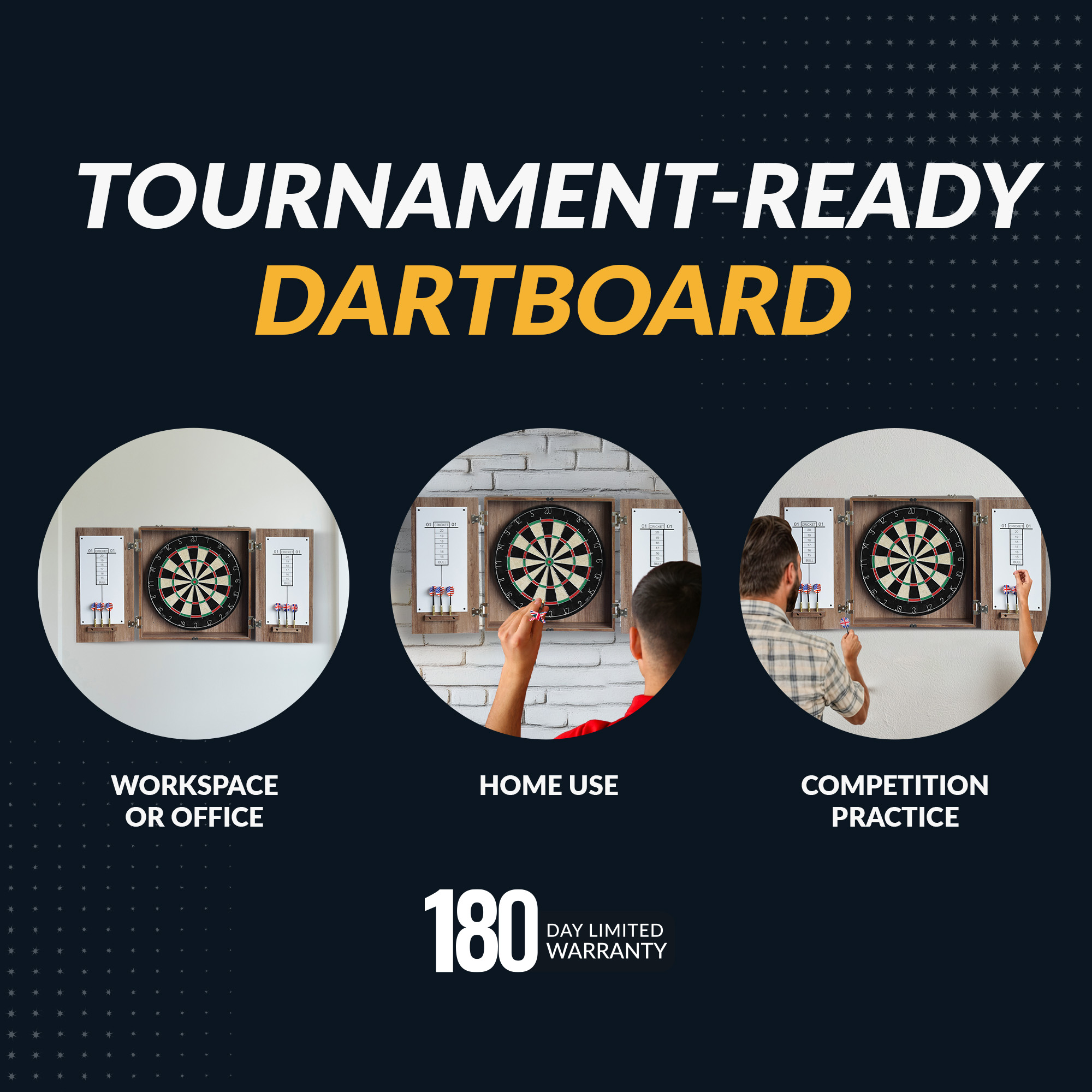Winchester Bristle Dartboard and Cabinet Set - Driftwood Finish | BG1044-DWD image 6