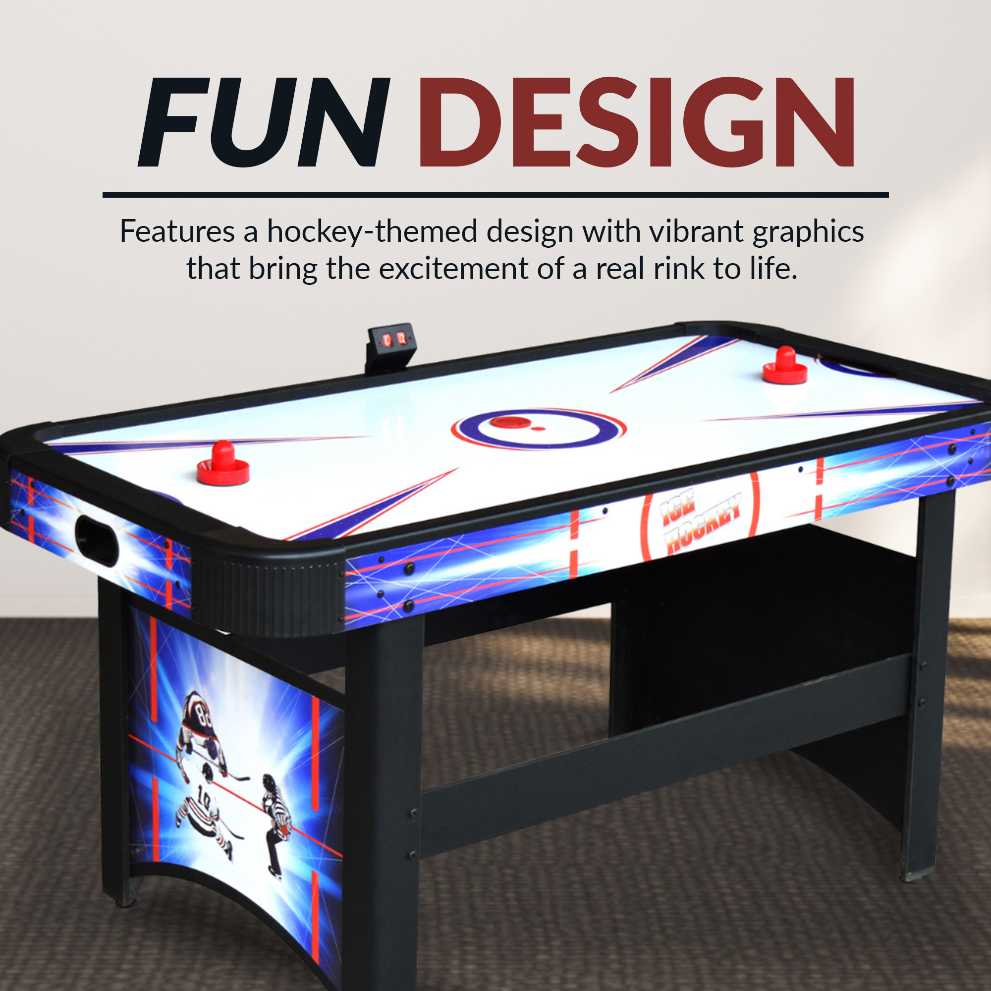 Patriot 60-in Air Hockey Table with LED Scoring | BG4009H image 8