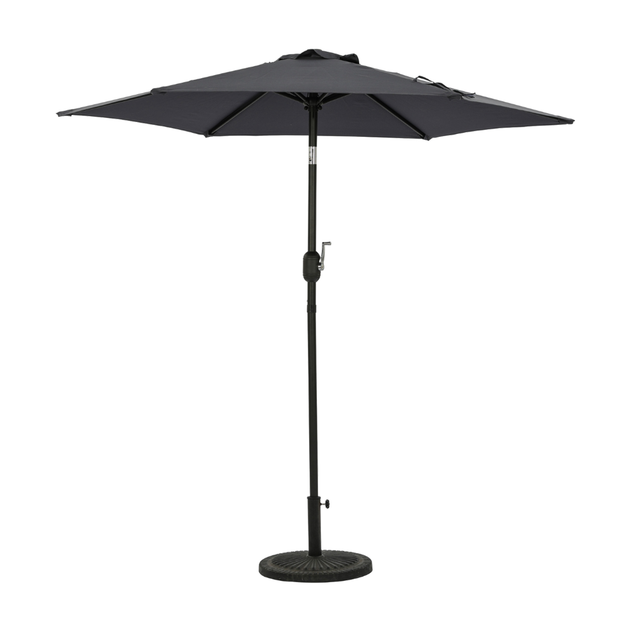 Bistro 7.5-ft Hexagon Market Umbrella - Slate Grey - Polyester Canopy | NU6827 image 2