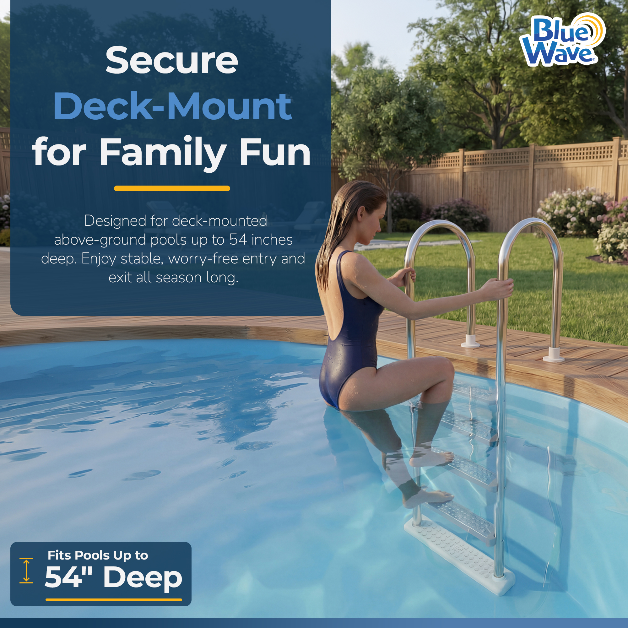 Premium Stainless Steel In-Pool Ladder for Above Ground Pools | NE1145 image 4