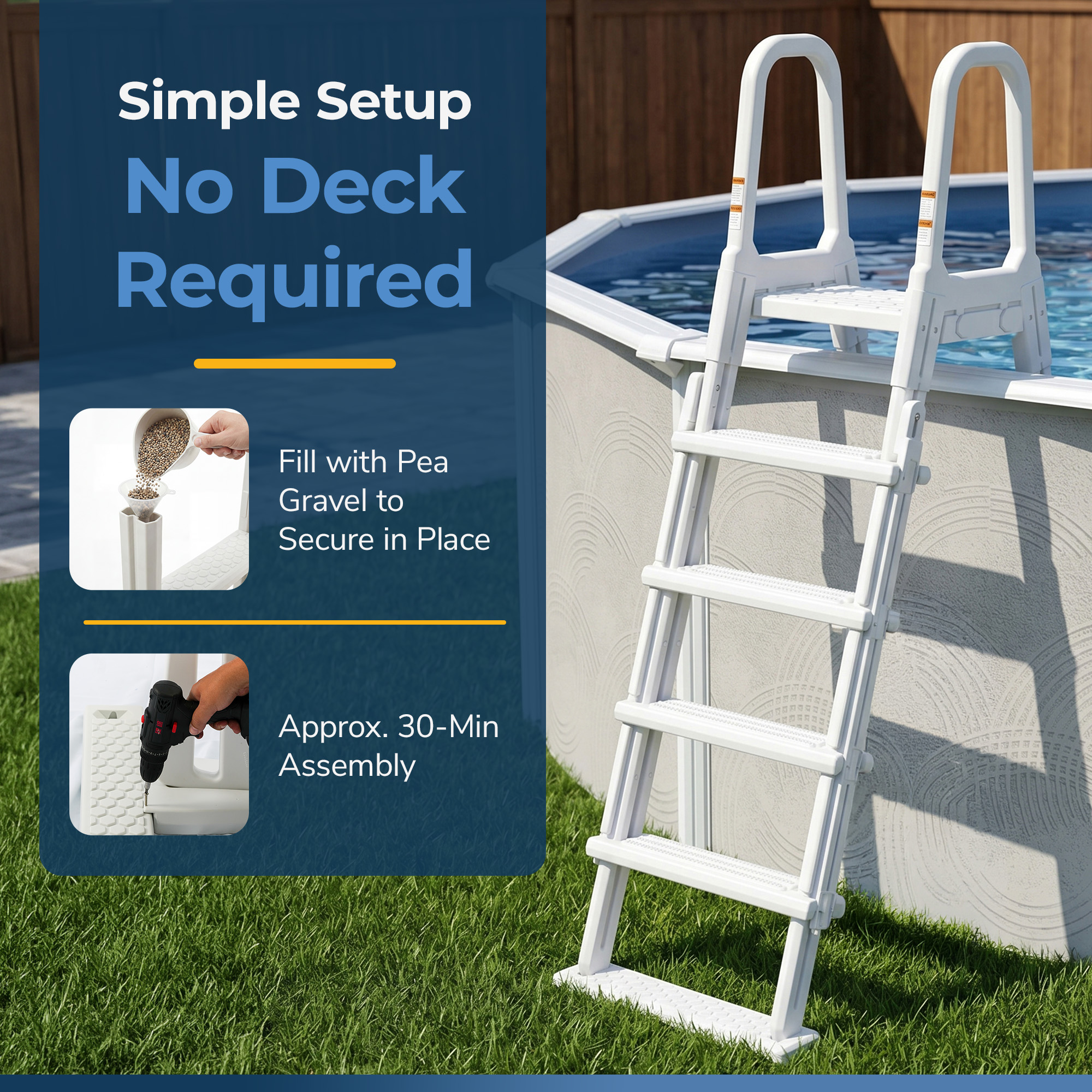 A-Frame Flip Up Ladder for Above Ground Pools | NE1223 image 5