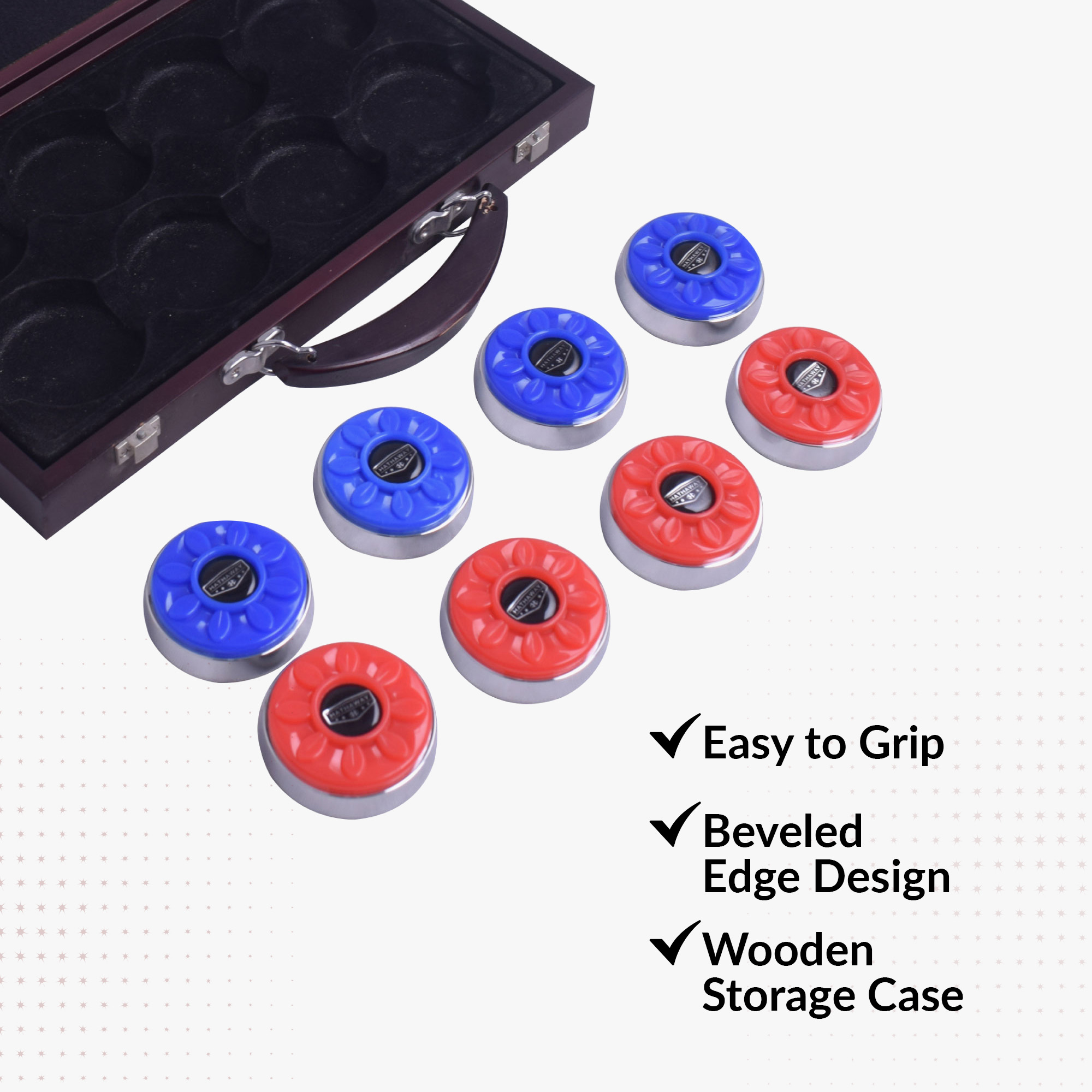 Shuffleboard Pucks with Case - Pro Series - Set of 8 | BG1227 image 4