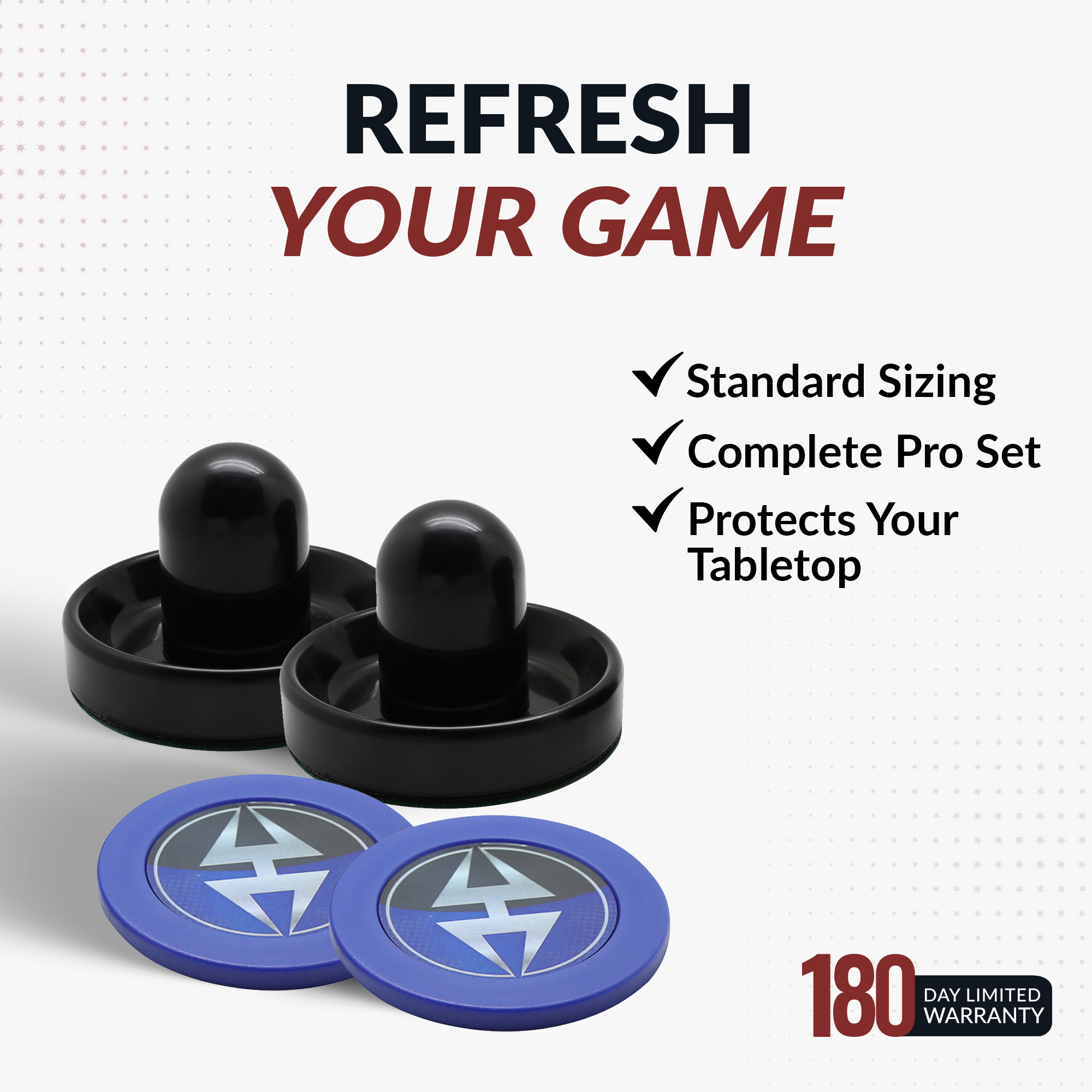 Air Hockey 3.75-in Strikers and 2.87-in Pucks - Black and Blue | BG50384 image 6