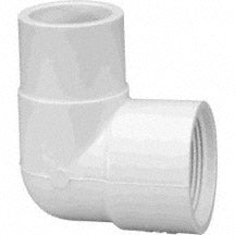 Street Elbow, 1-1/2" Spigot x FPT White PVC Schedule 40 90 Degree | 411-015