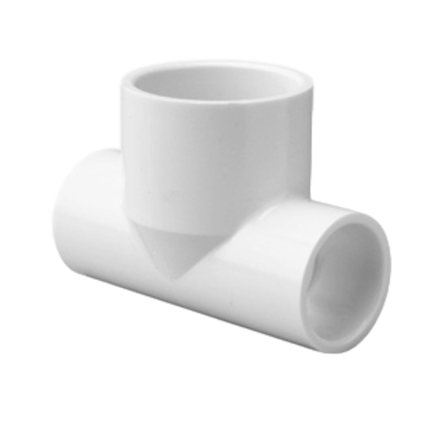 Bullhead Tee, 1-1/2" x 1-1/2" x 2" Slip White PVC Schedule 40 | 401-213 image 2