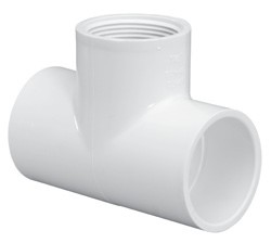 Tee, 1-1/2" Slip x Slip x FPT White PVC Schedule 40 | 402-015BC image 2