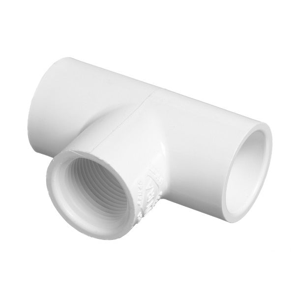 Tee, 2" Slip x Slip x FPT White PVC Schedule 40 | 402-020 image 2